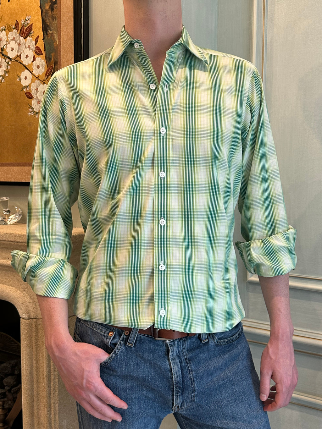 Turnbull & Asser Checkered Button Down
