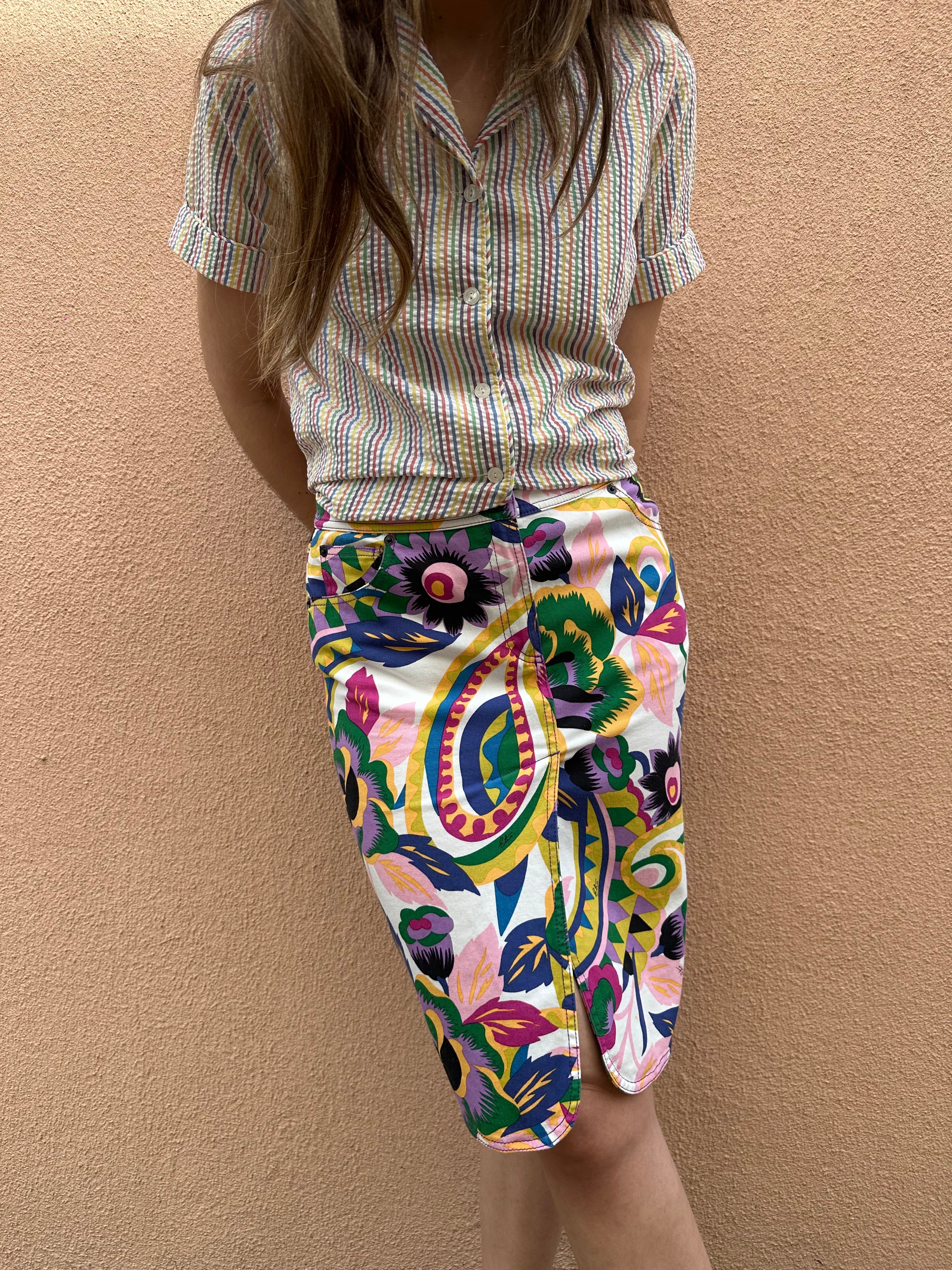 Etro Printed Pencil Skirt