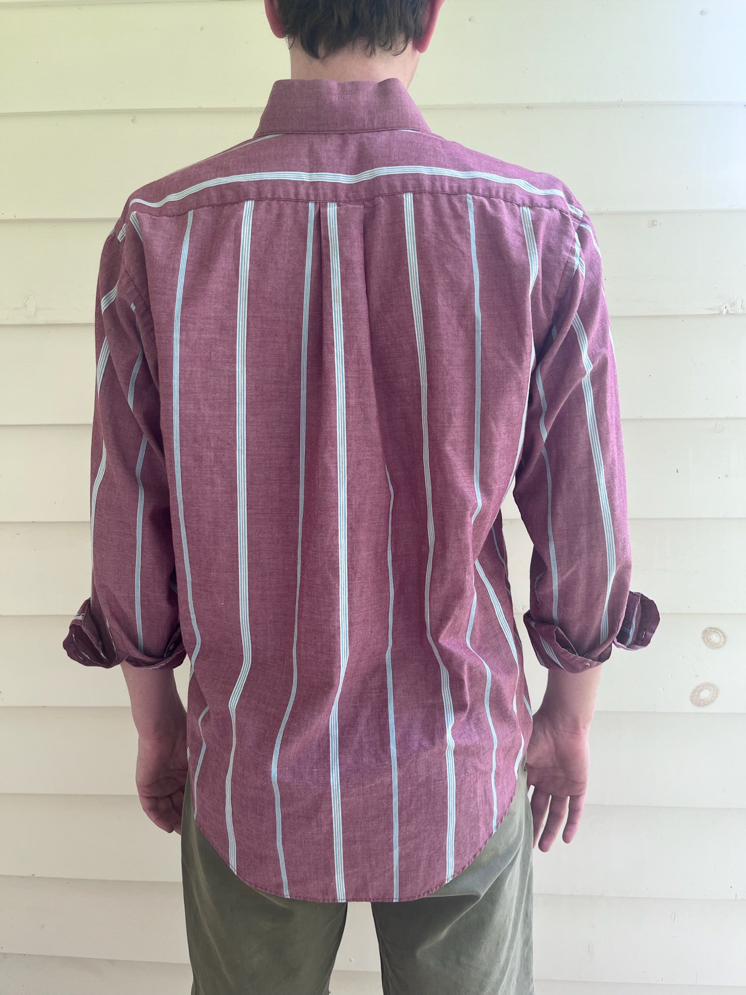 John Weitz Men's Striped Button Down