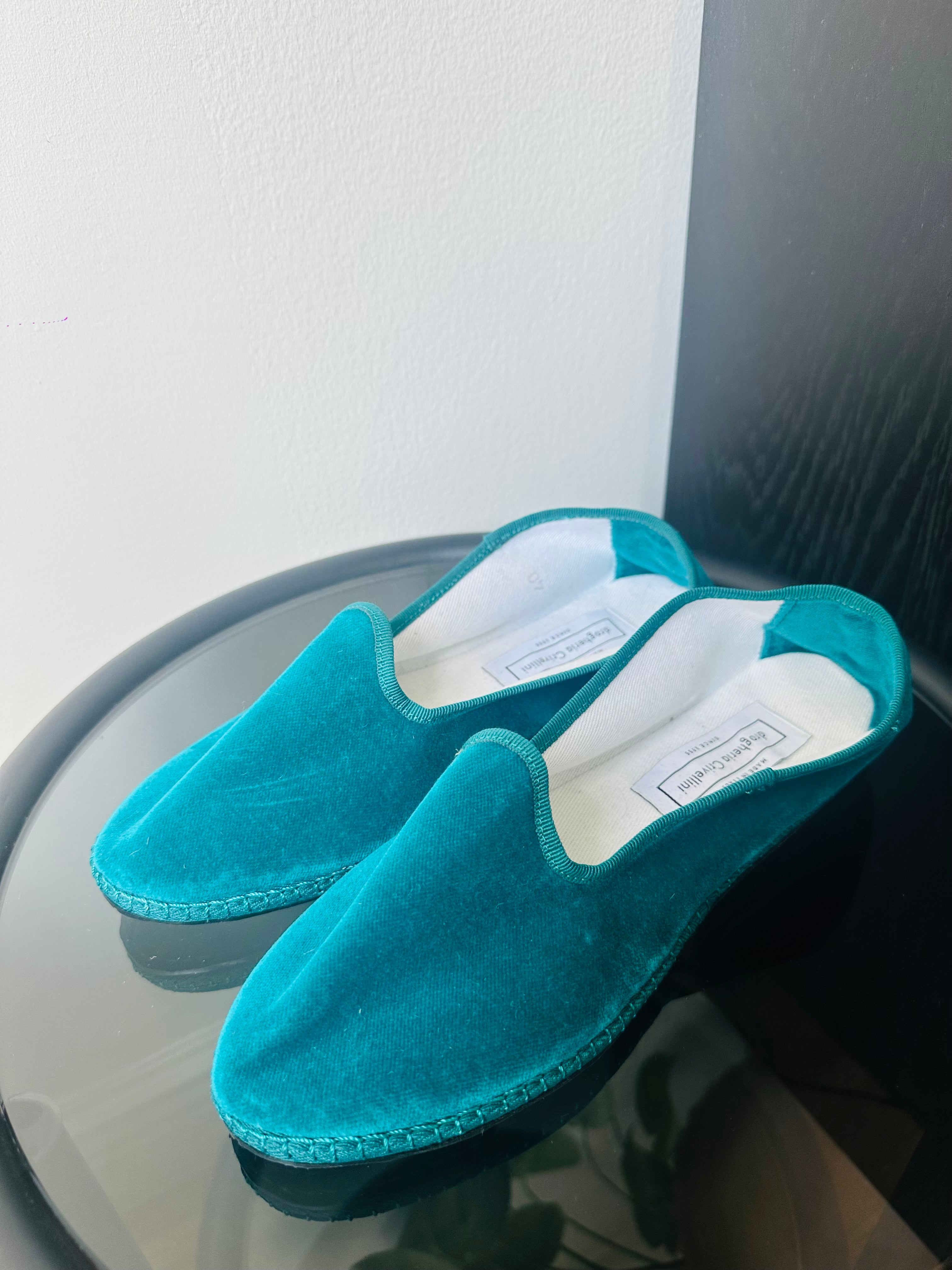 Drogheria Crivellini Teal Venetian Slippers