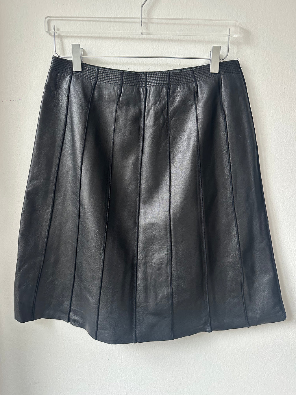 INC Black Leather Panel Skirt