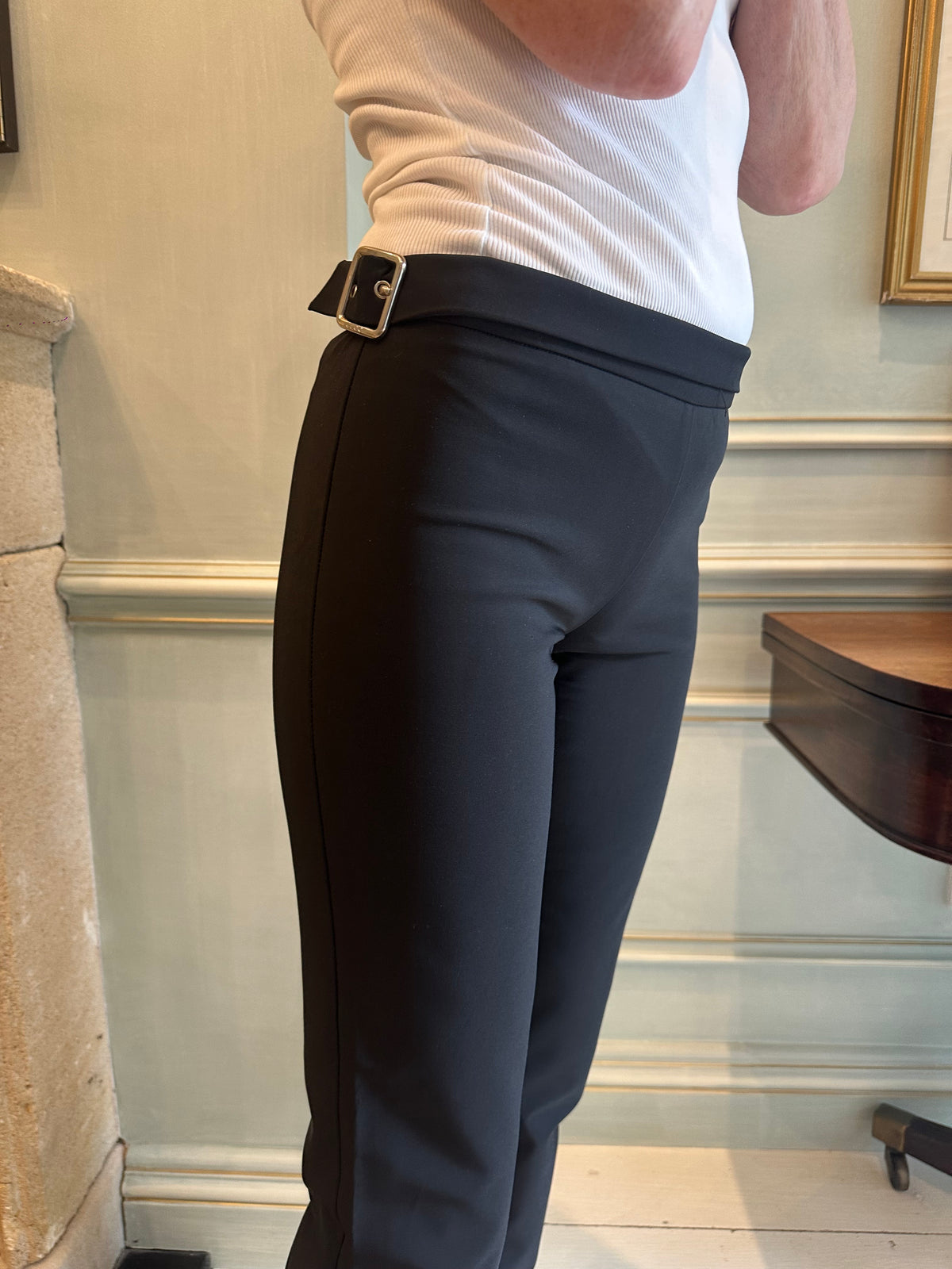 Gucci By Tom Ford Black Side Buckles Trousers
