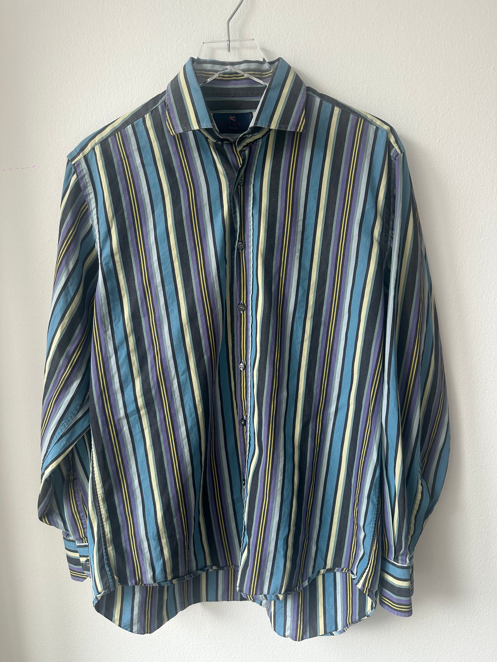 ETRO Men’s Striped Blue Button Down
