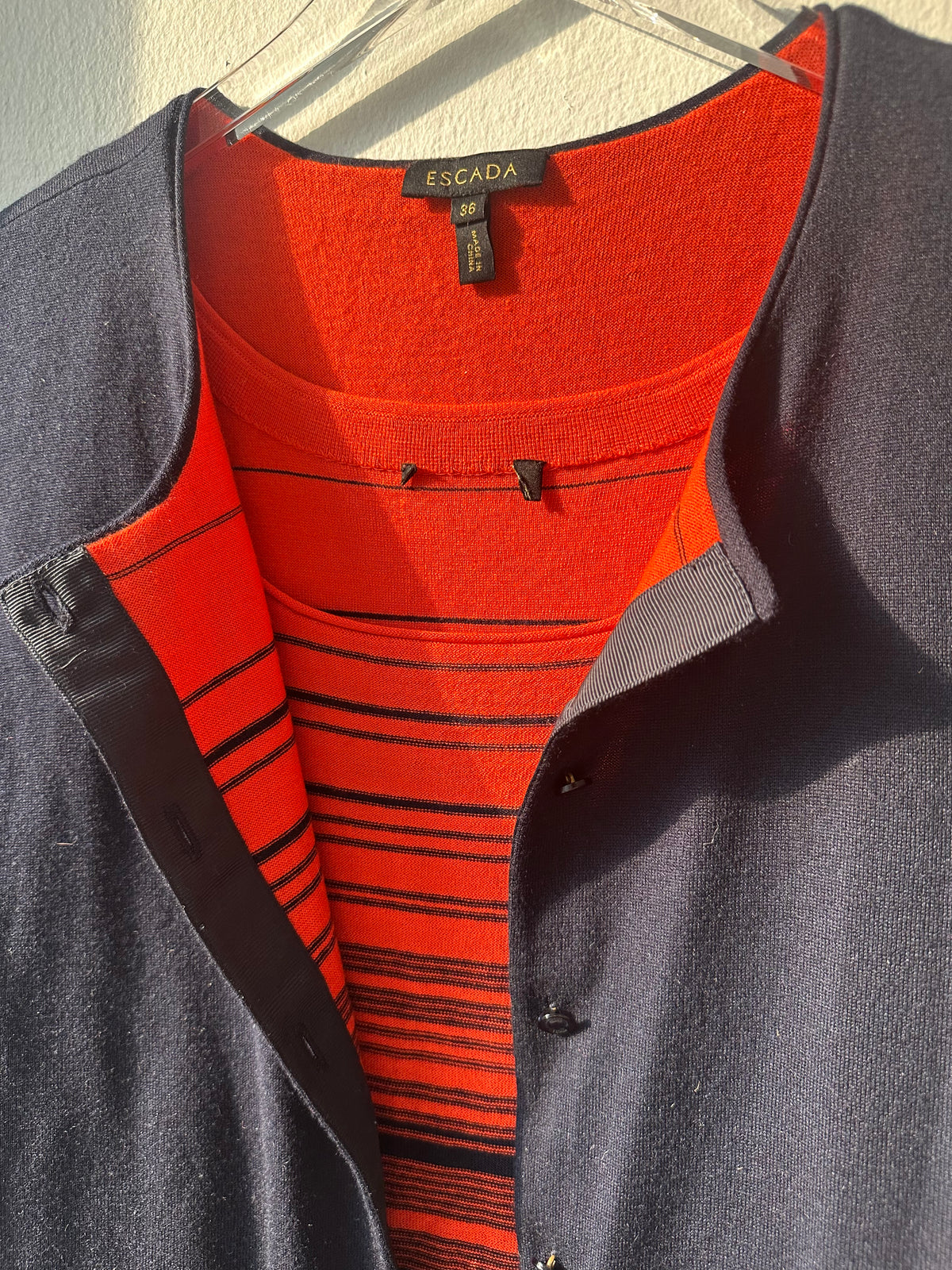 ESCADA Striped Sweater Set