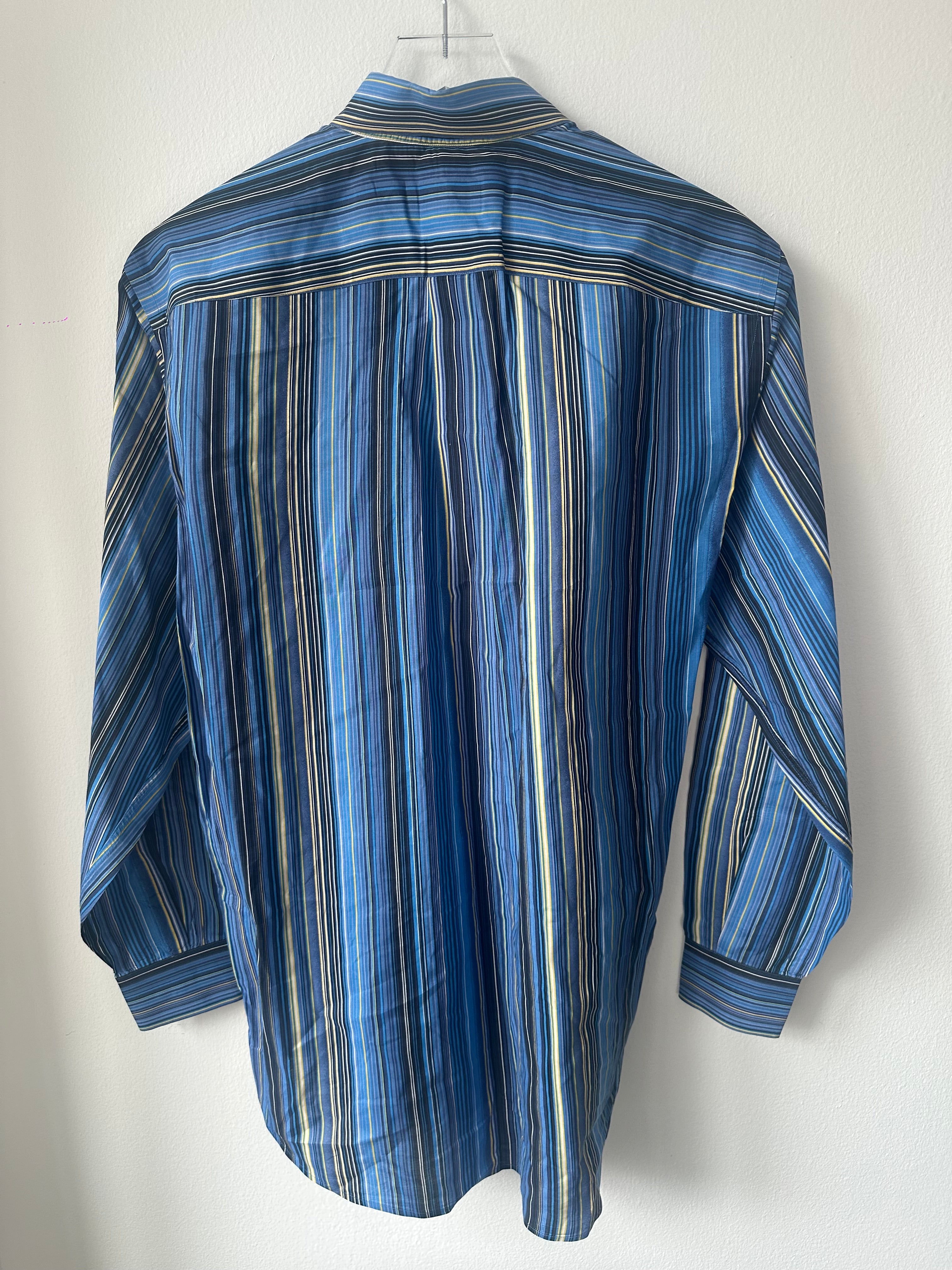 ETRO Men’s Striped Blue Button Down