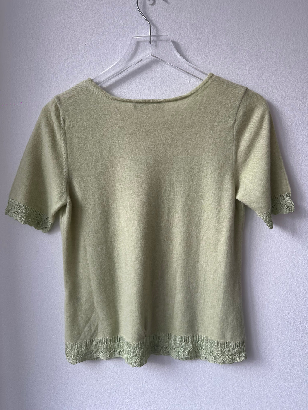 ESCADA Celery Crochet Cashmere Tee