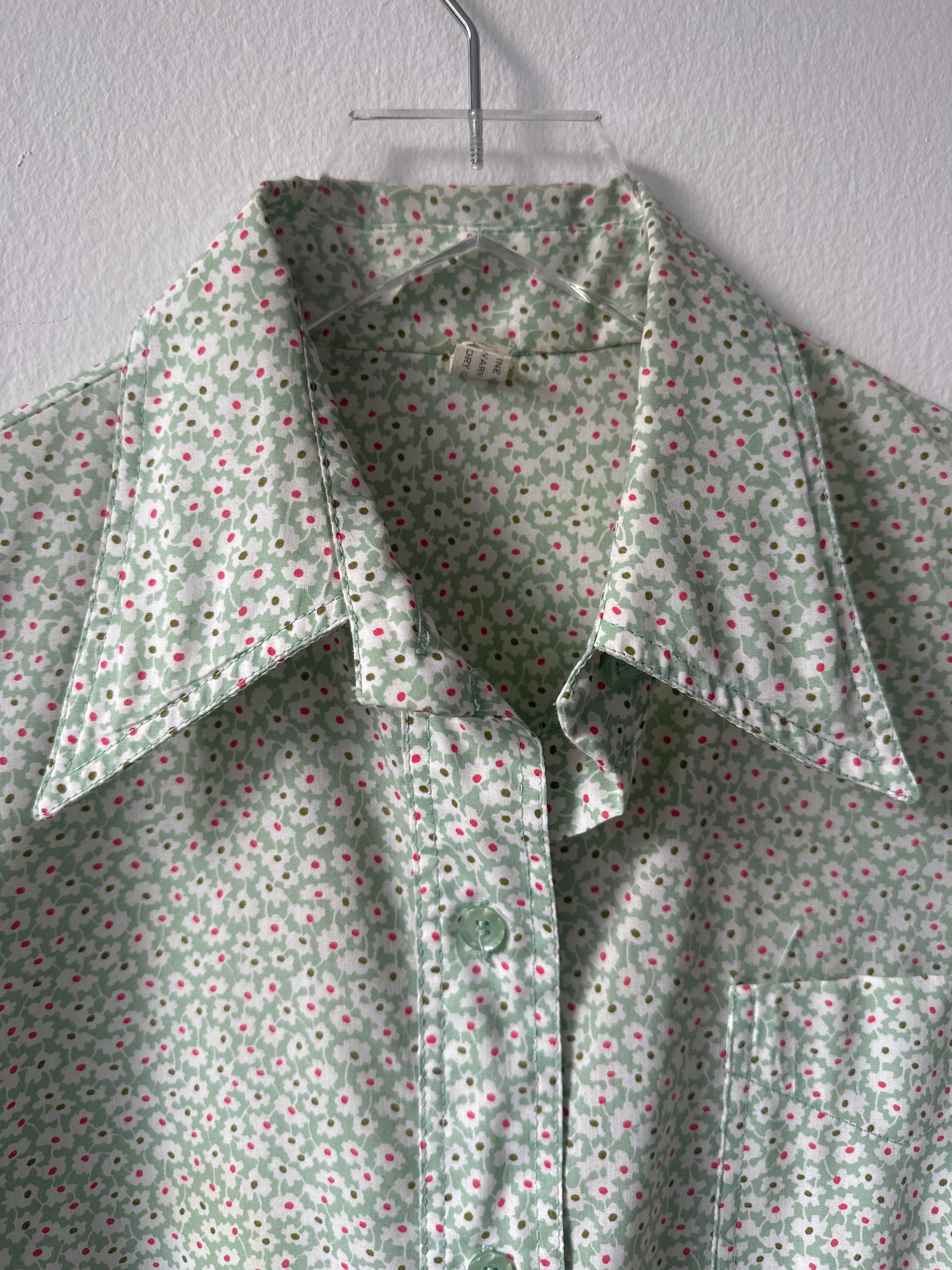 1970s Floral Button Down