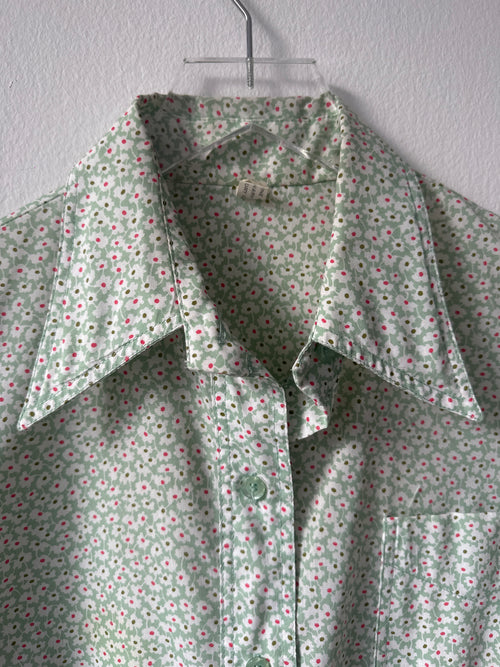 1970s Floral Button Down