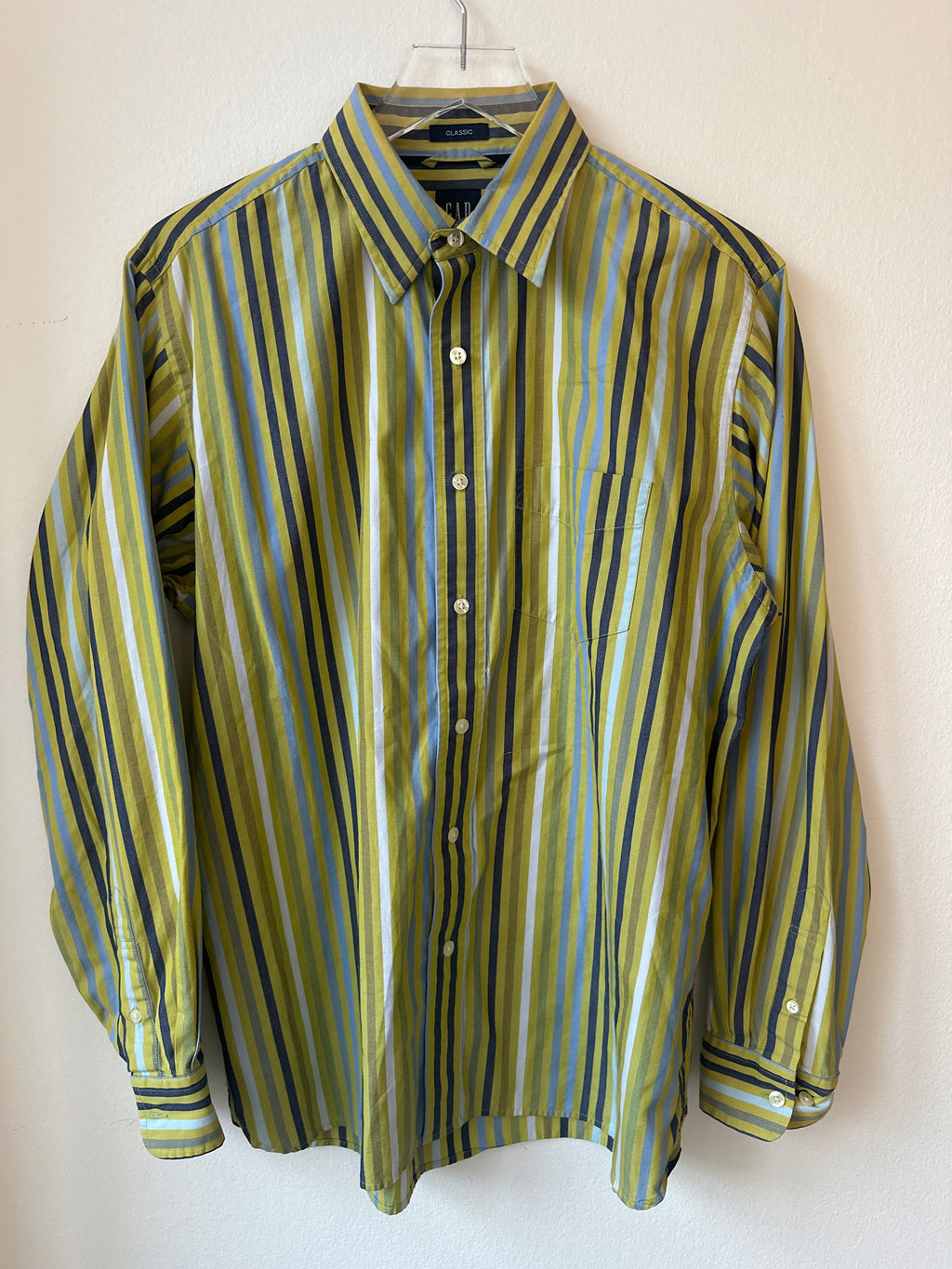 GAP Striped Green Button Down
