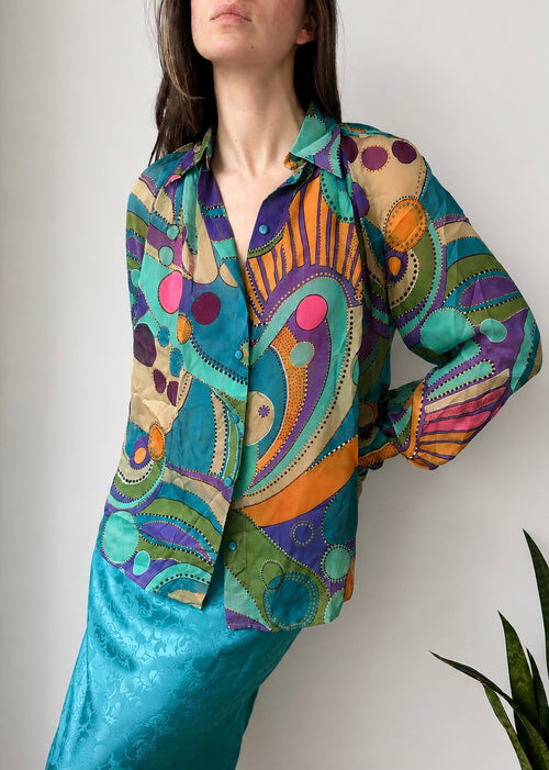 Alberta Ferretti Multicoloured Silk Top