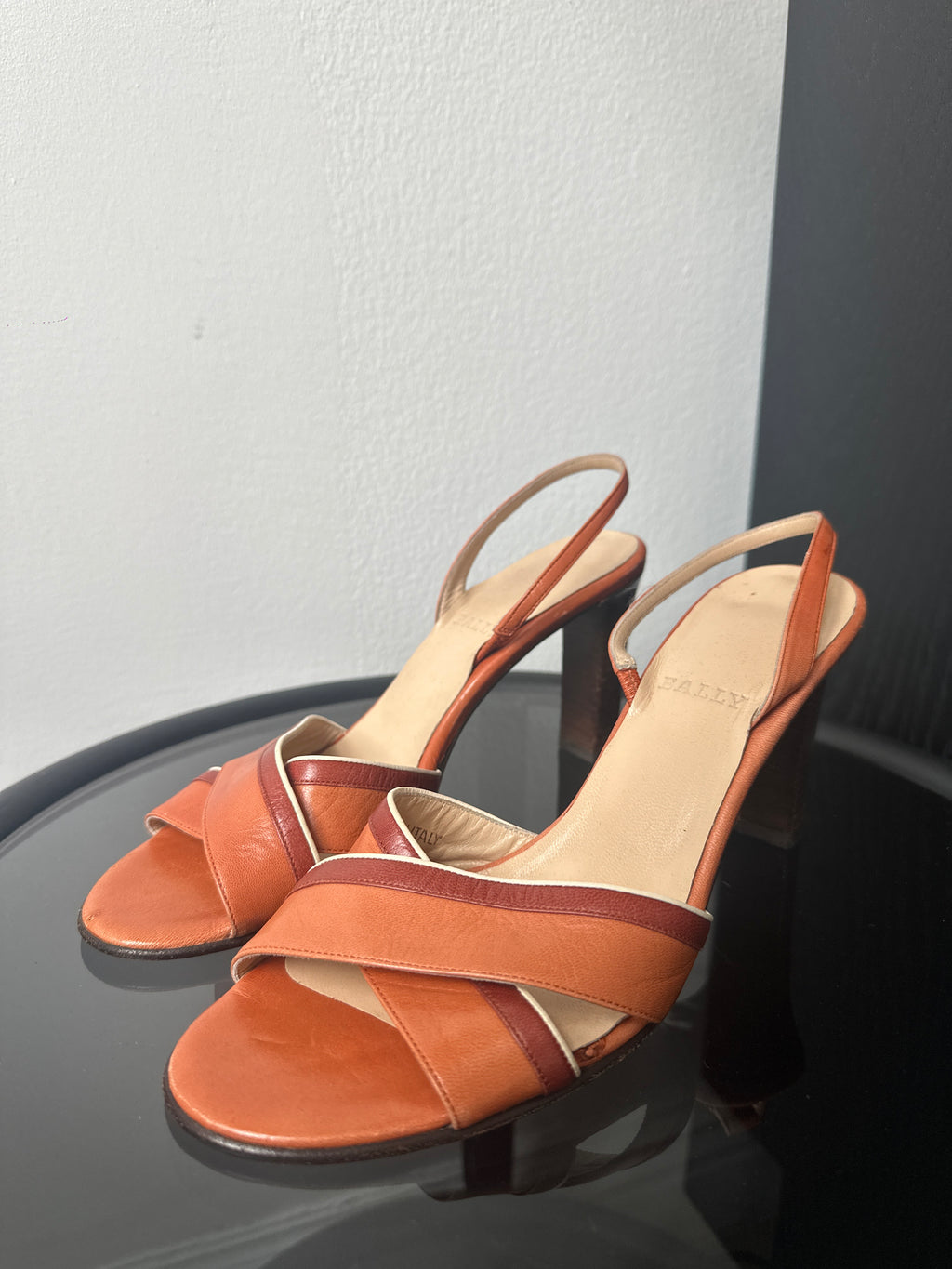 Bally Orange Leather Heels