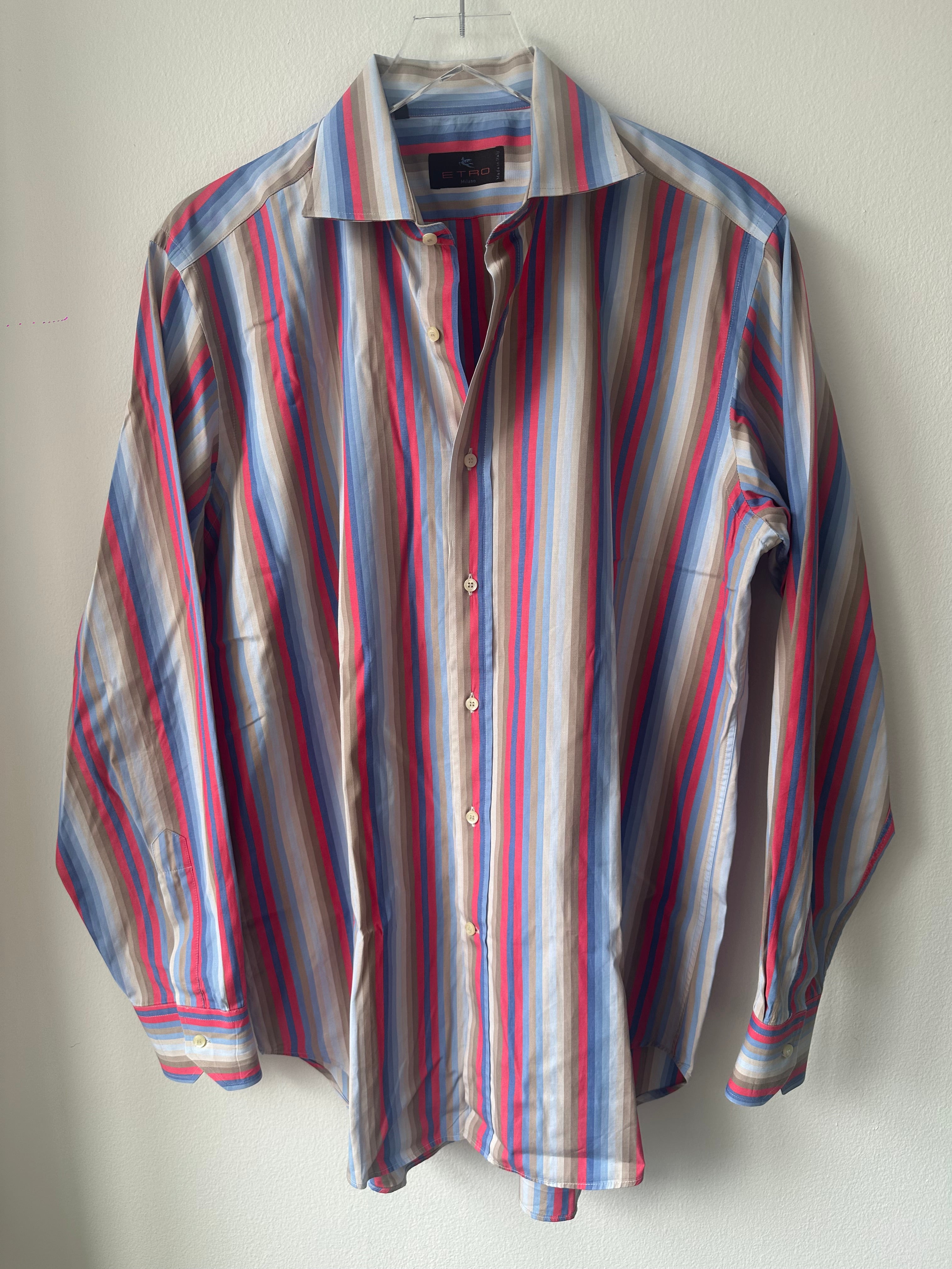 ETRO Men’s Striped Red Button Down