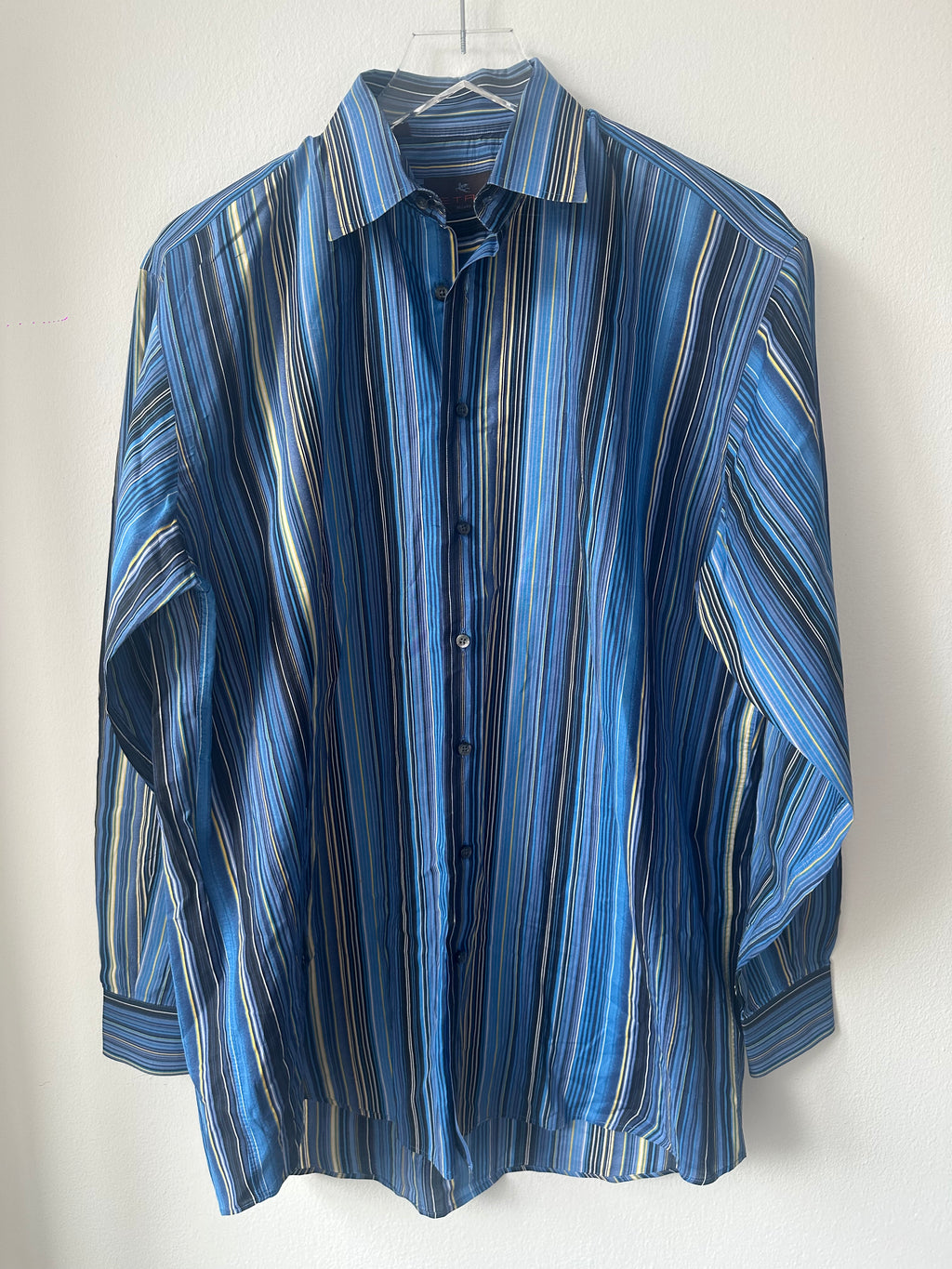 ETRO Men’s Striped Blue Button Down