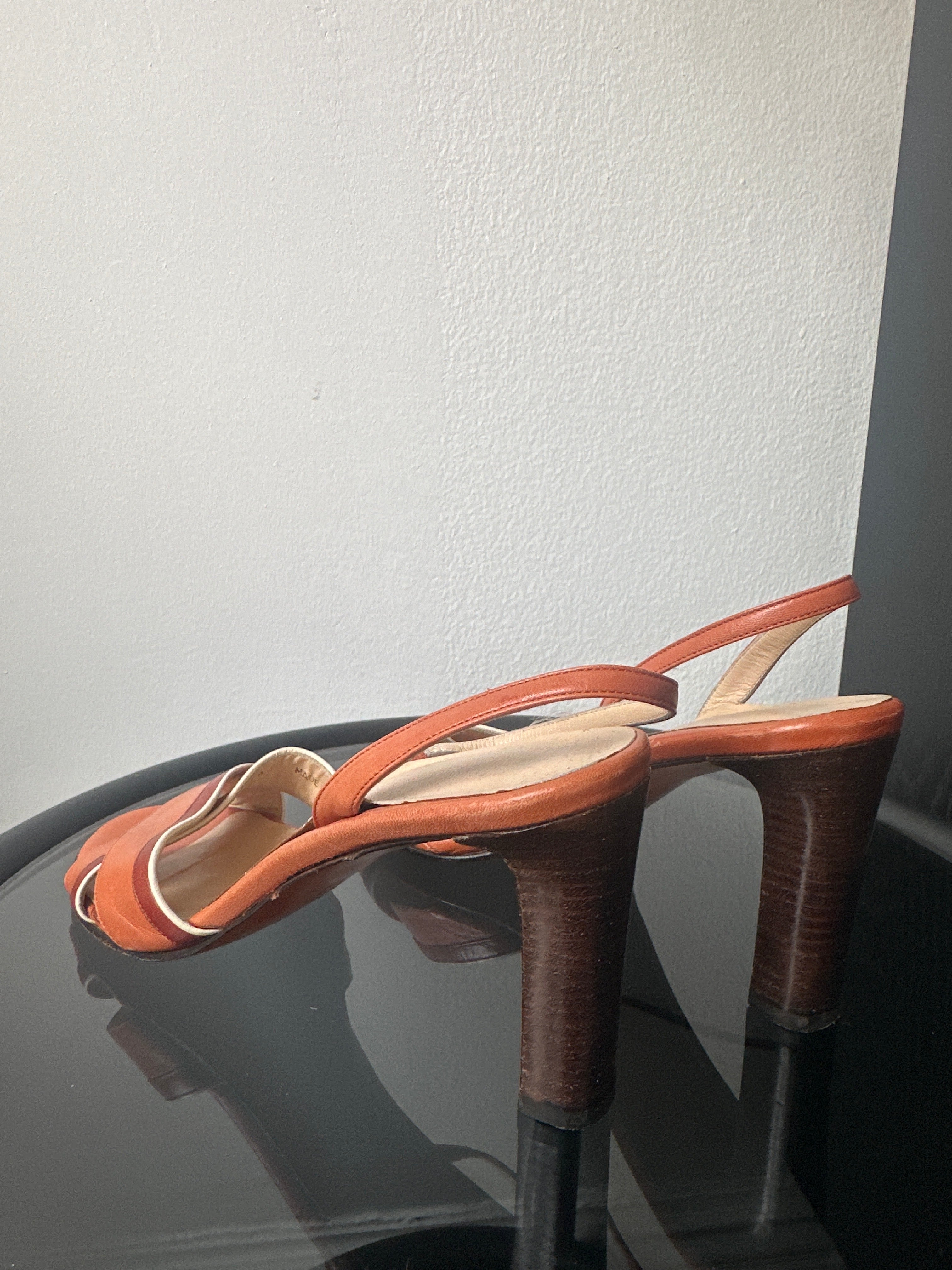 Bally Orange Leather Heels