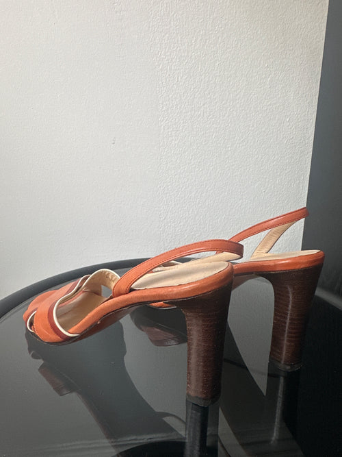Bally Orange Leather Heels