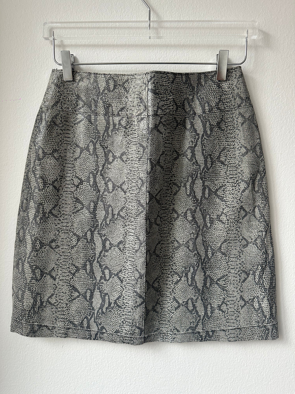 INC Grey Snakeskin Leather Pencil Skirt
