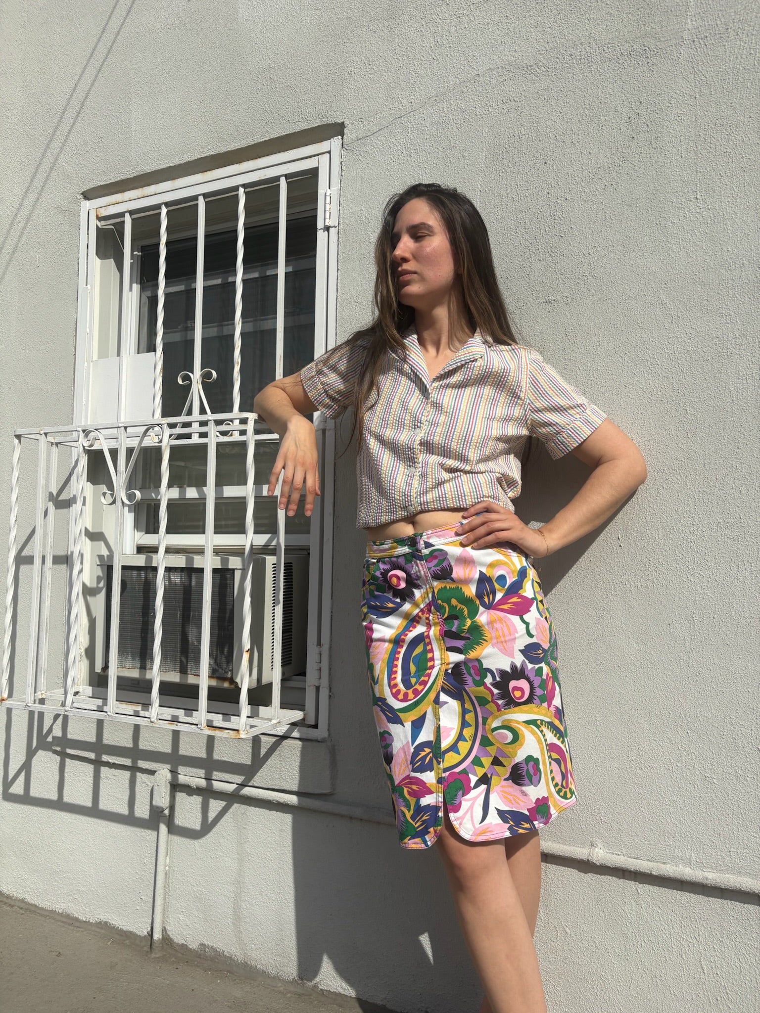 HVN Rainbow Striped Button Down