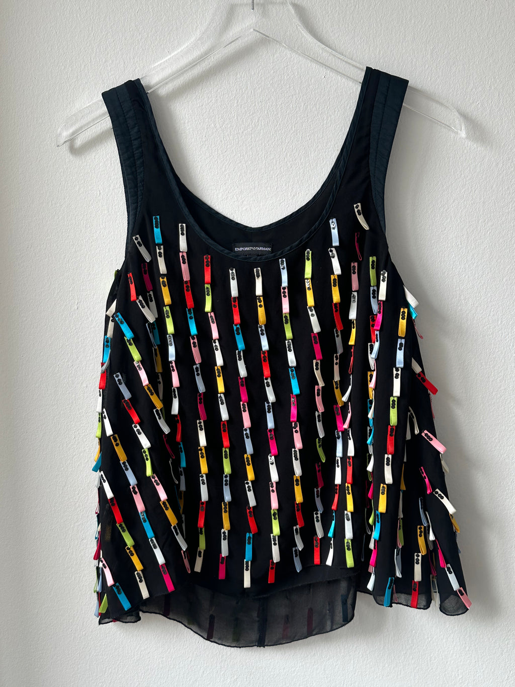 Emporio Armani Rainbow Ribbon Sequin Top