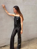 Escada Gold Embroidered Leather Pants