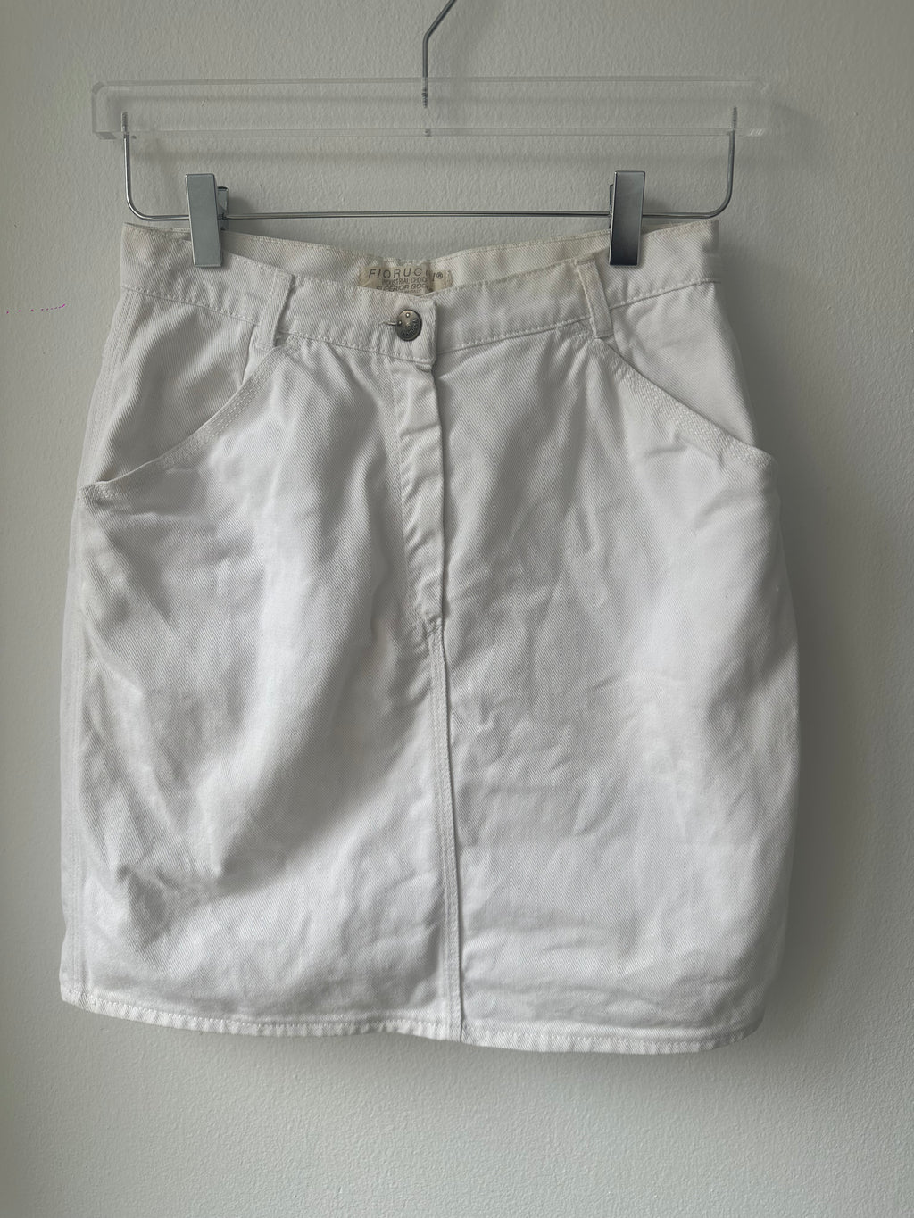 Fiorucci White Denim Mini Skirt