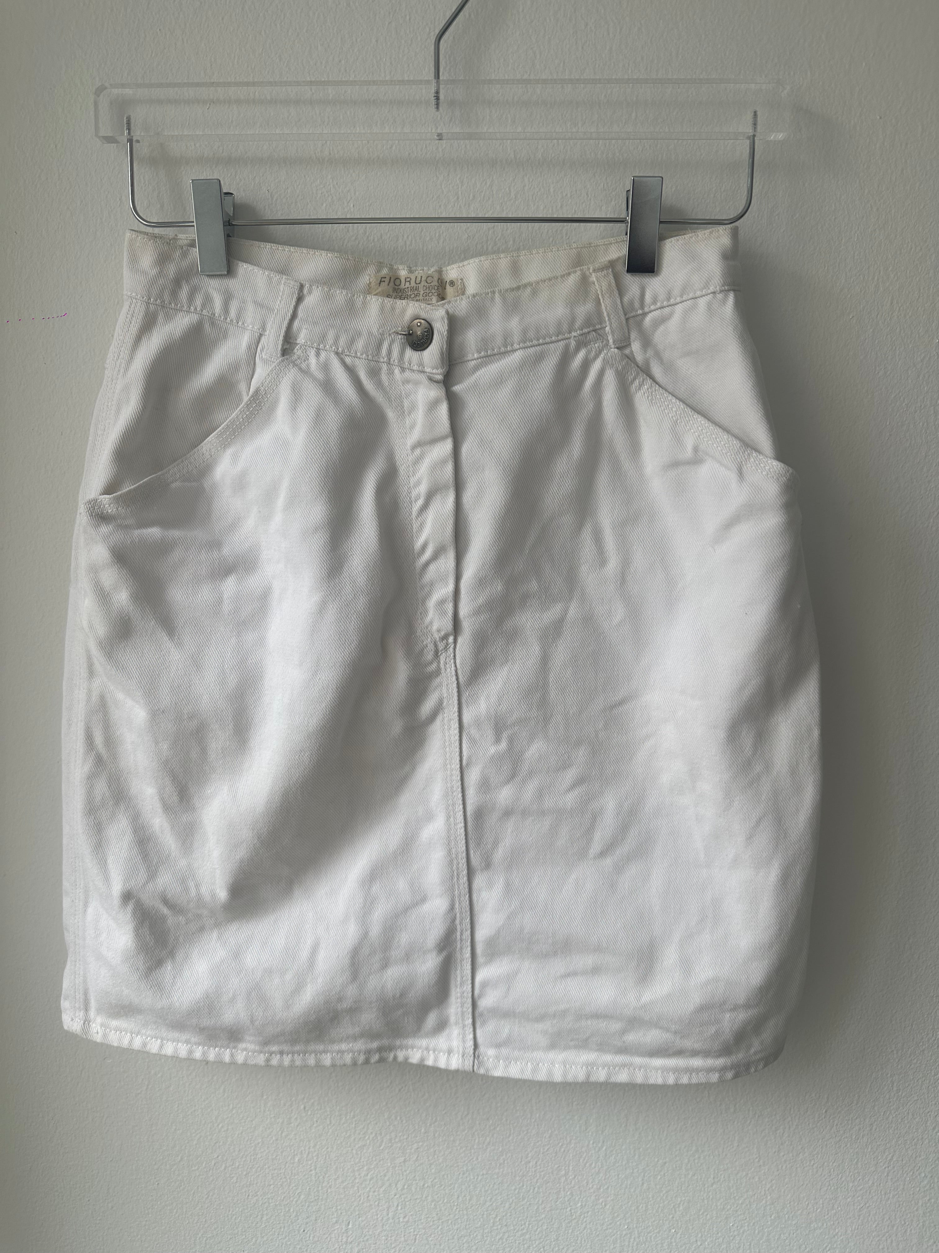 Fiorucci White Denim Mini Skirt