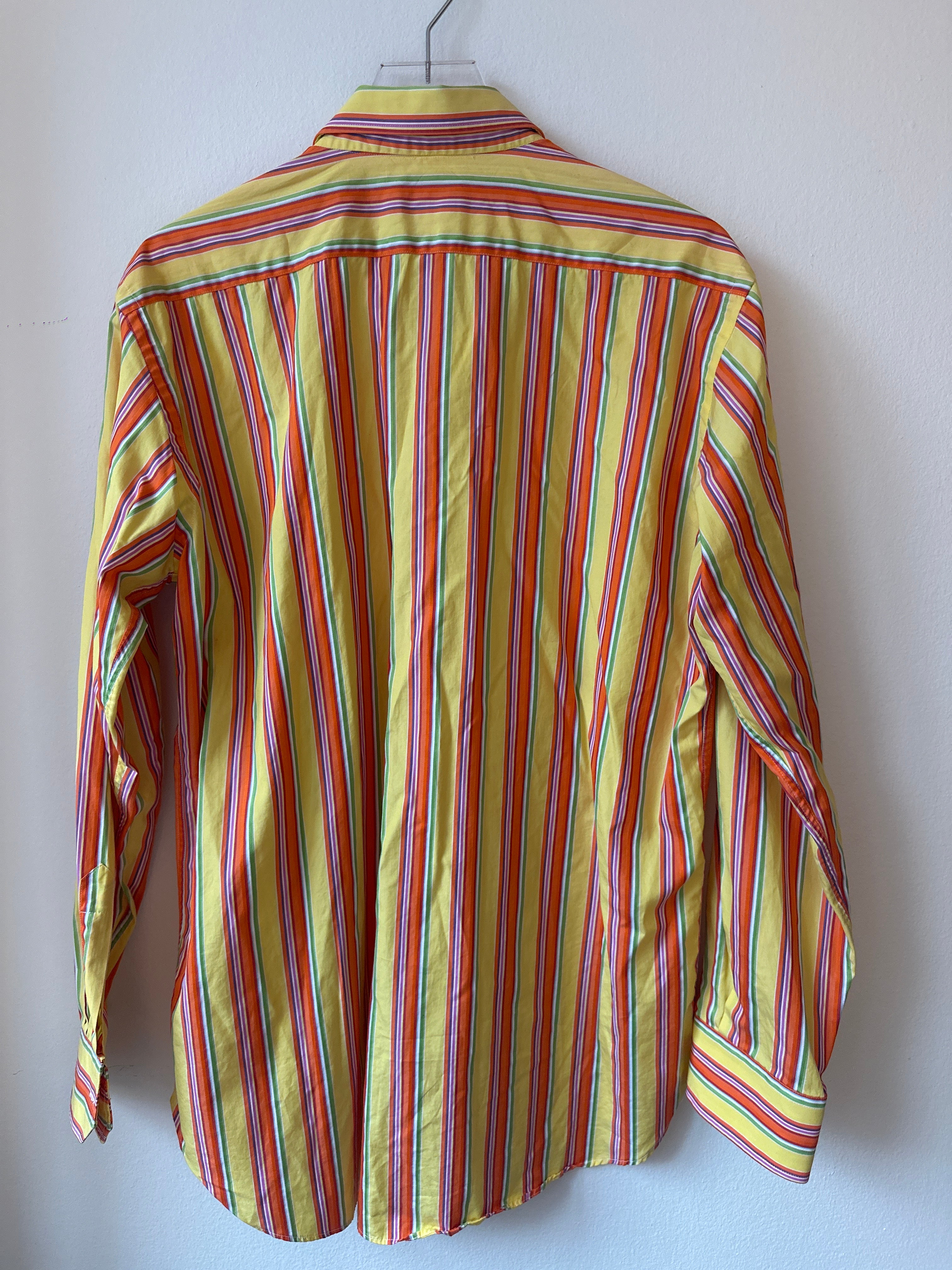 ETRO Men’s Striped Yellow Button Down