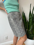 INC Grey Snakeskin Leather Pencil Skirt