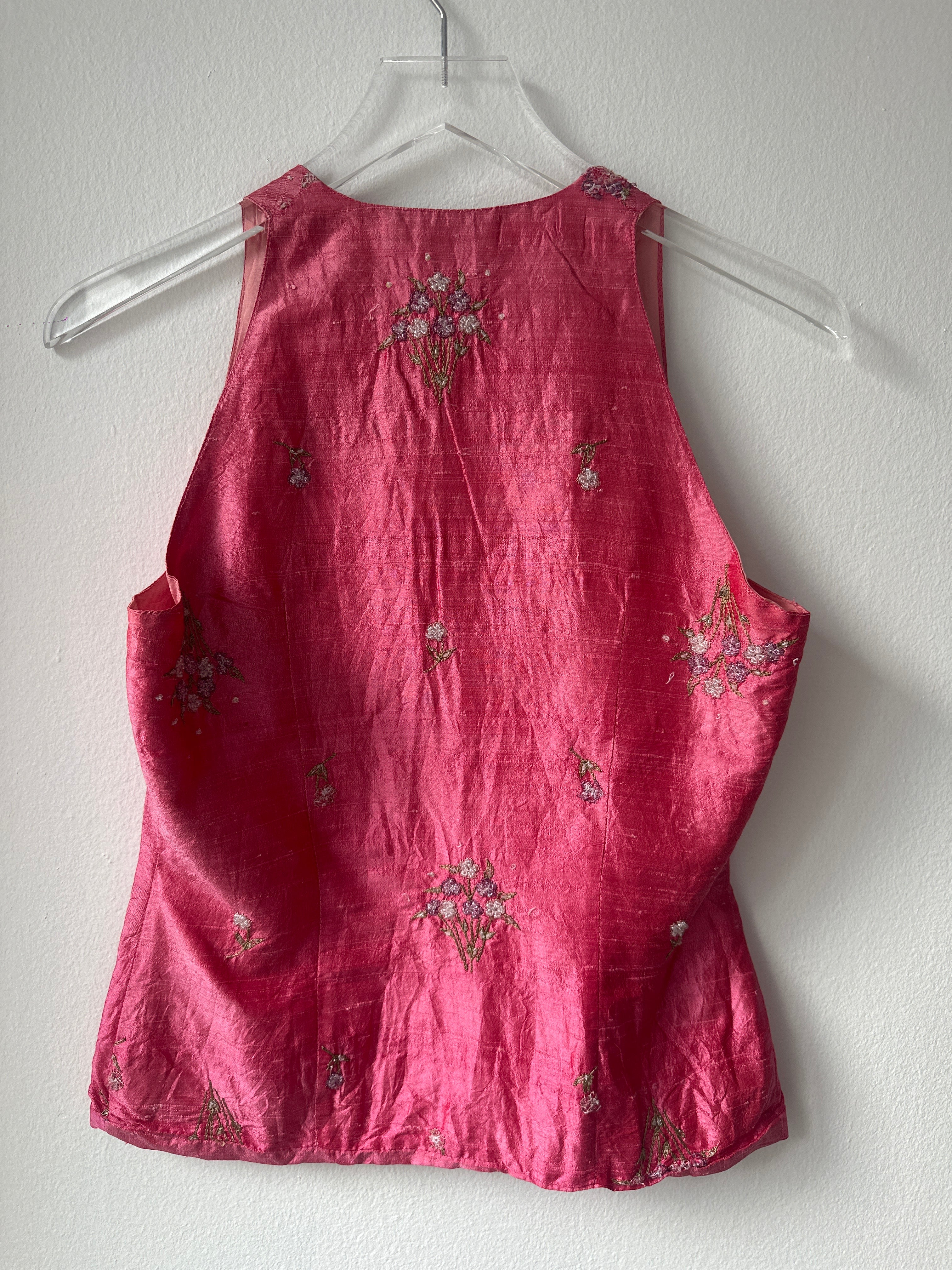 Tara Jarmon Pink Silk Vest Top
