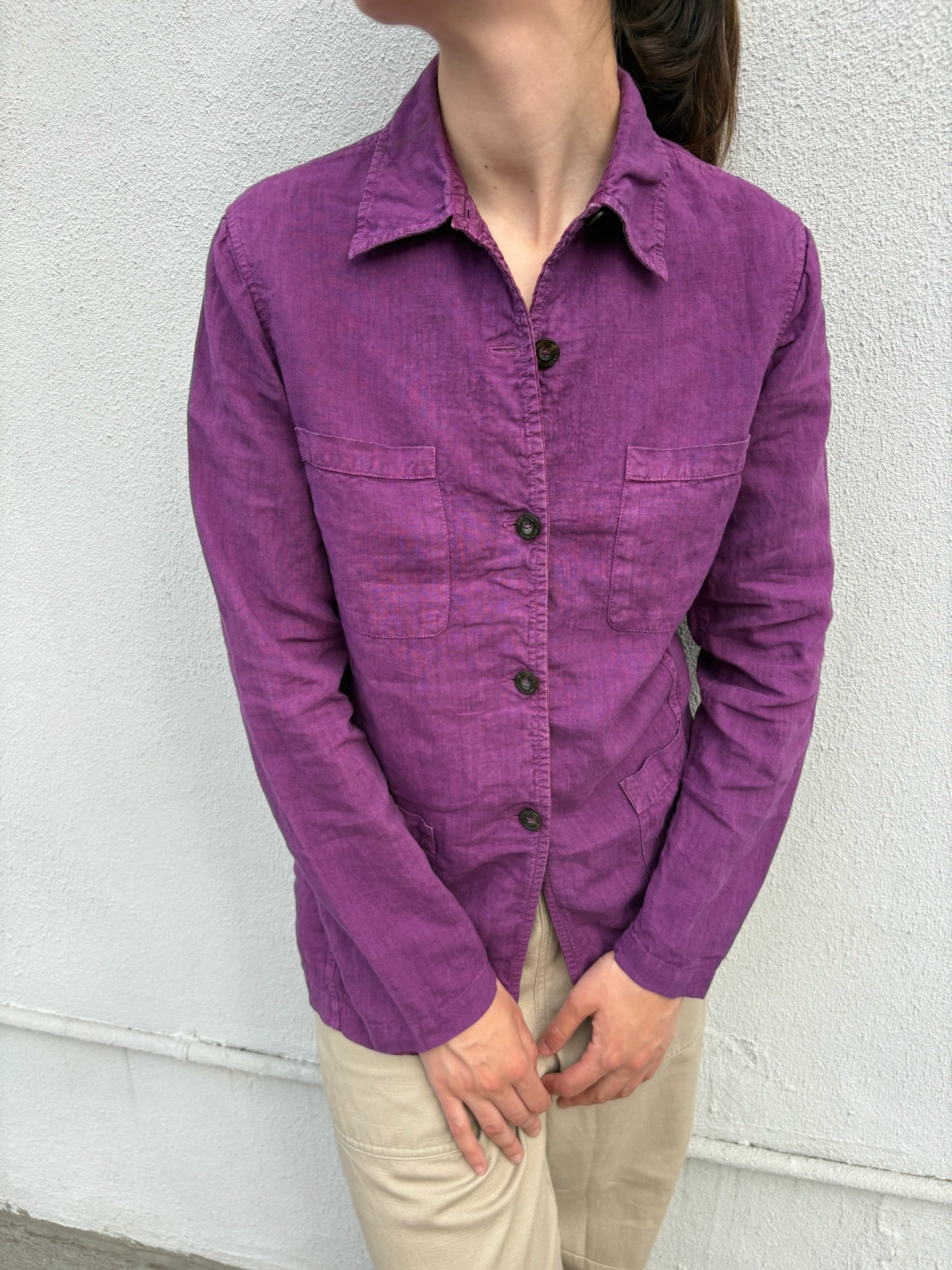 ETRO Purple Linen Overshirt