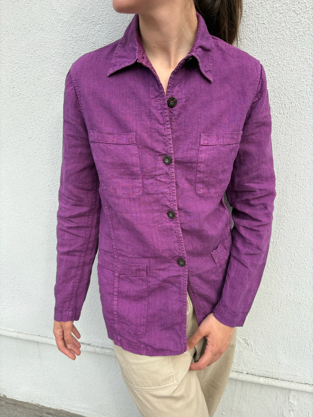 ETRO Purple Linen Overshirt