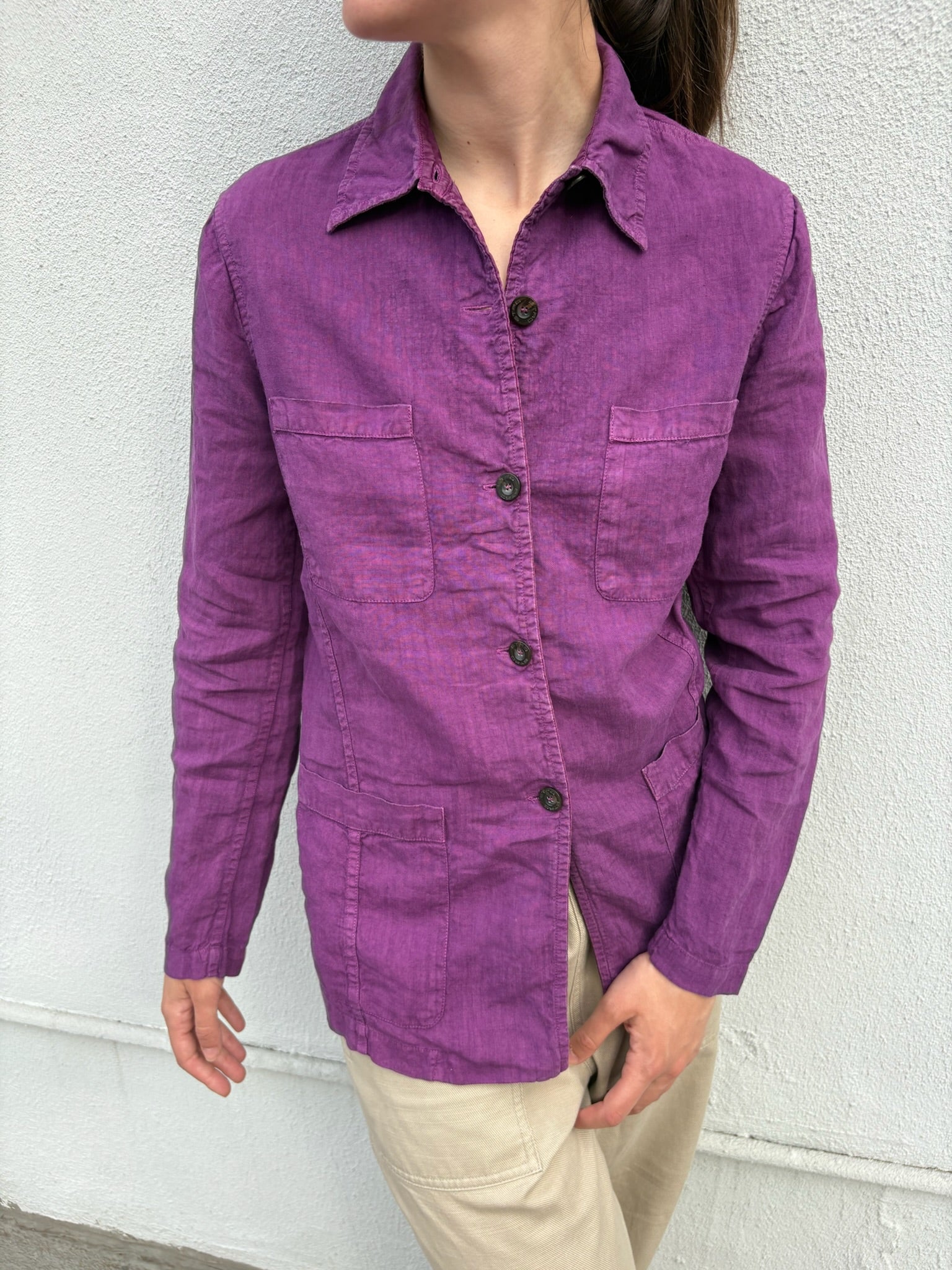 ETRO Purple Linen Overshirt