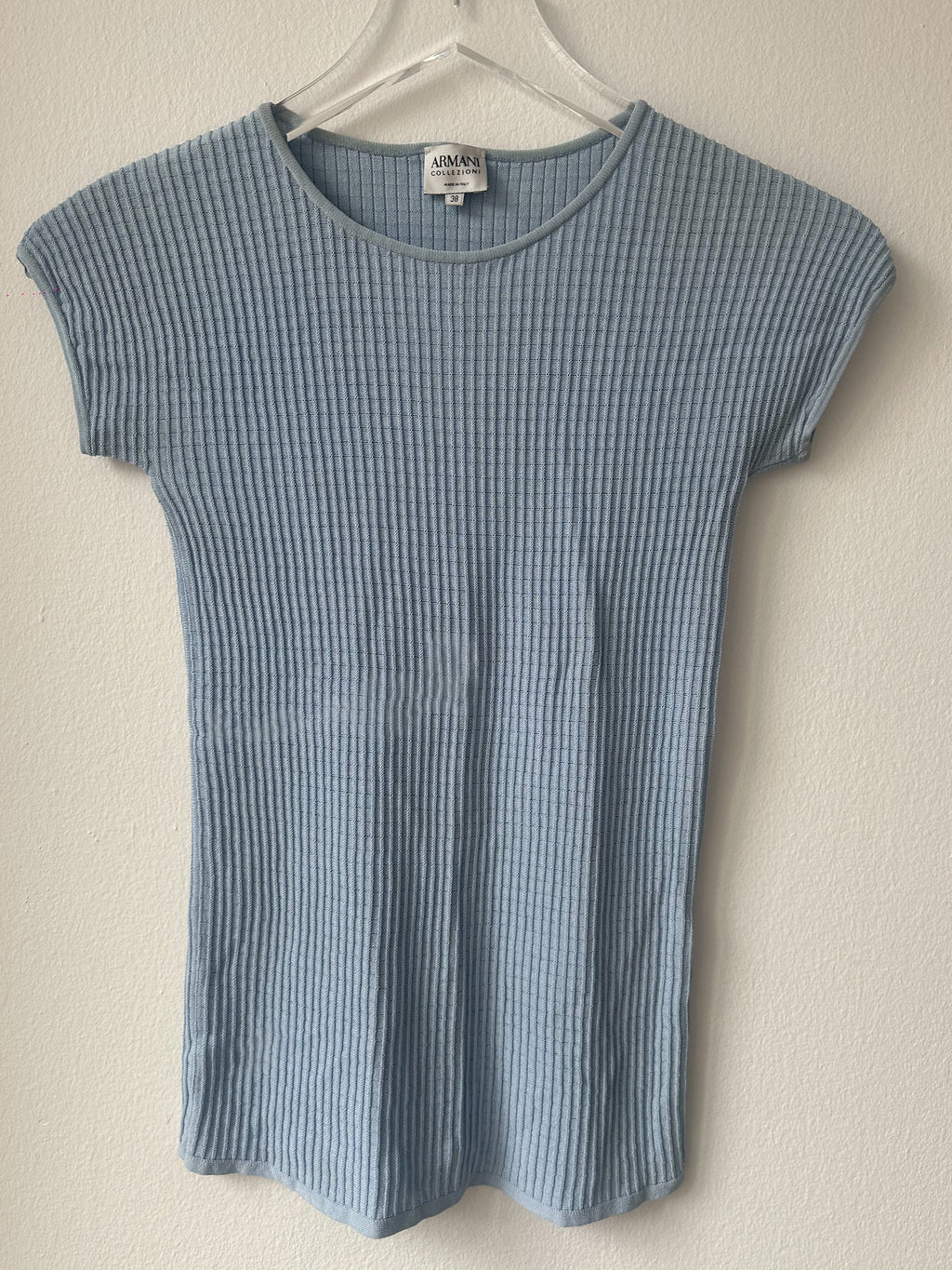 Armani Collezioni Knit Baby Blue Top