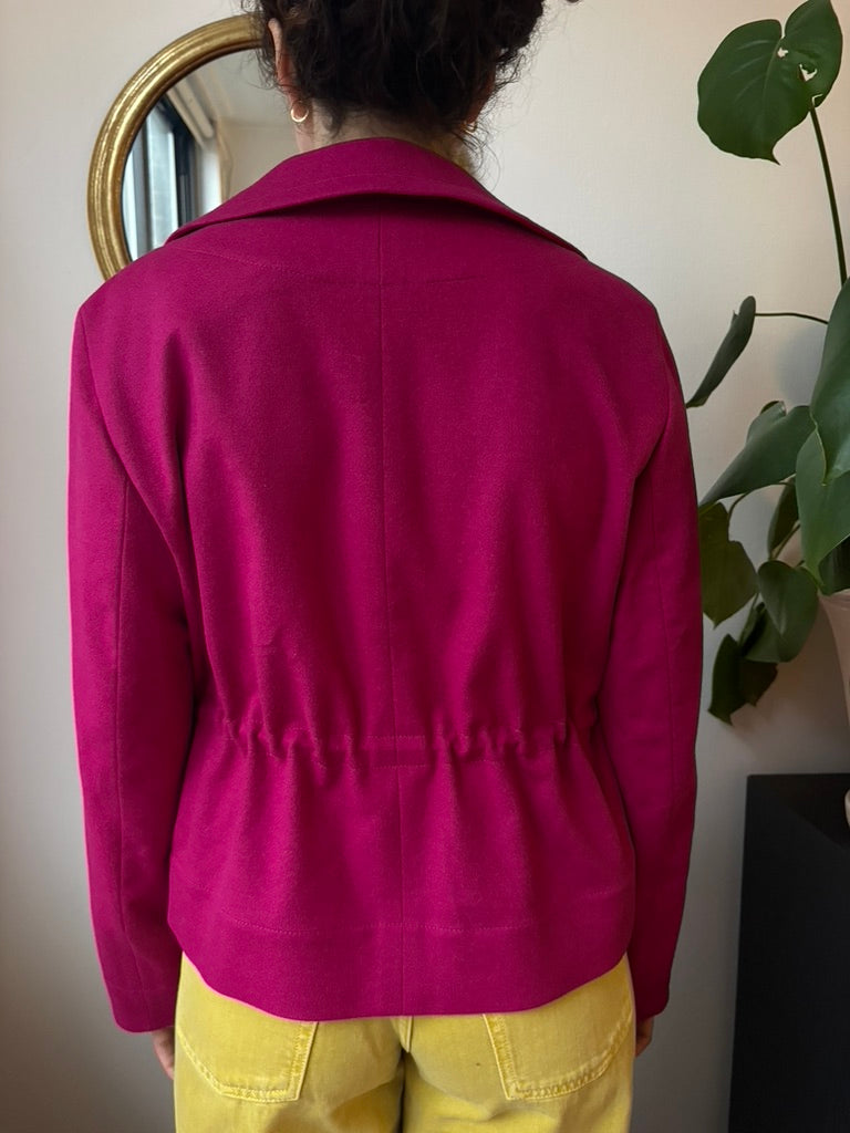 Akris Punto Wool and Angora Hot Pink Adjustable Jacket