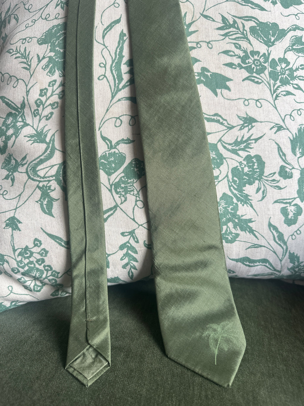 Jim Thompson Silk Green Palm Tree Tie
