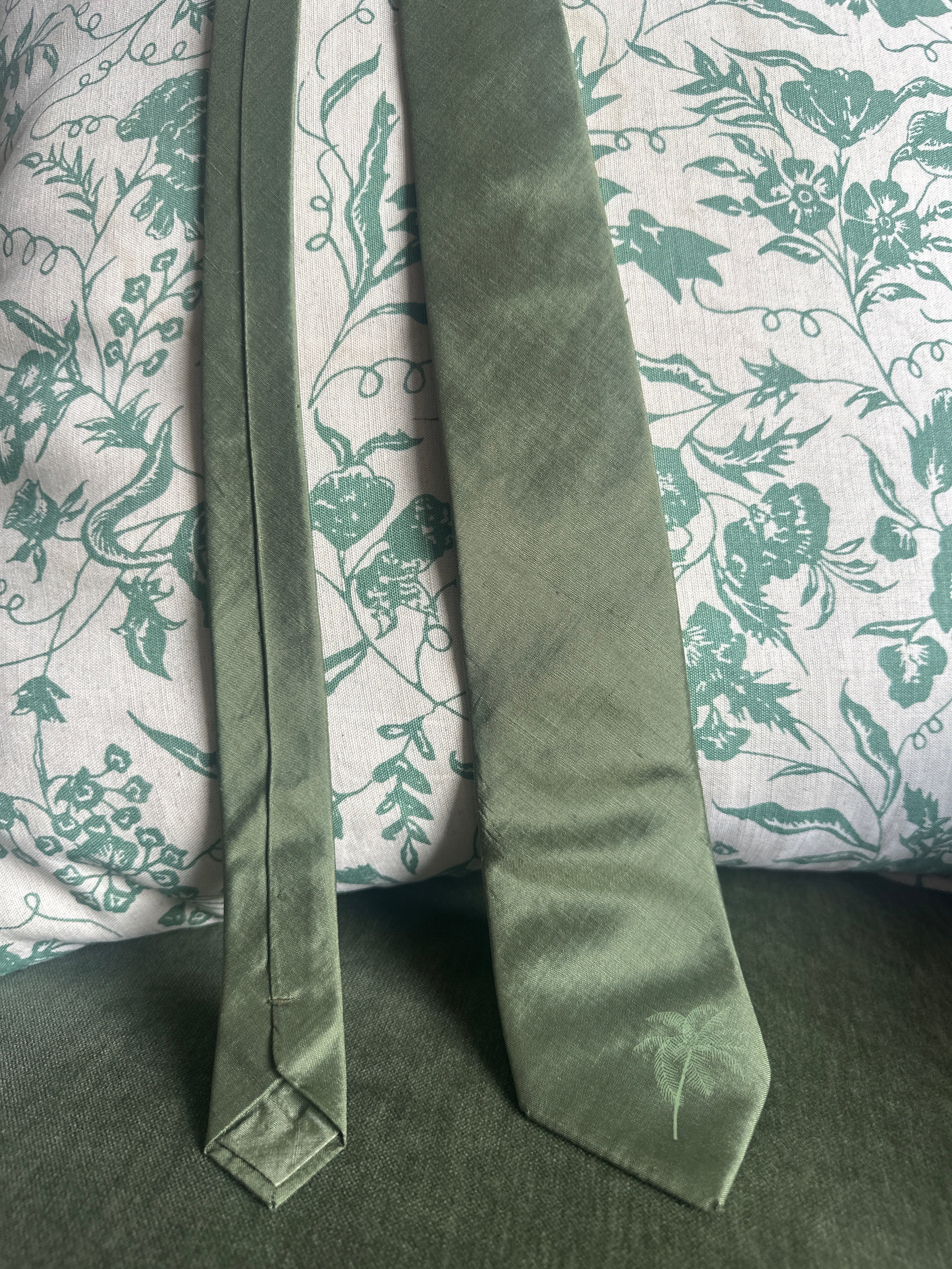 Jim Thompson Silk Green Palm Tree Tie