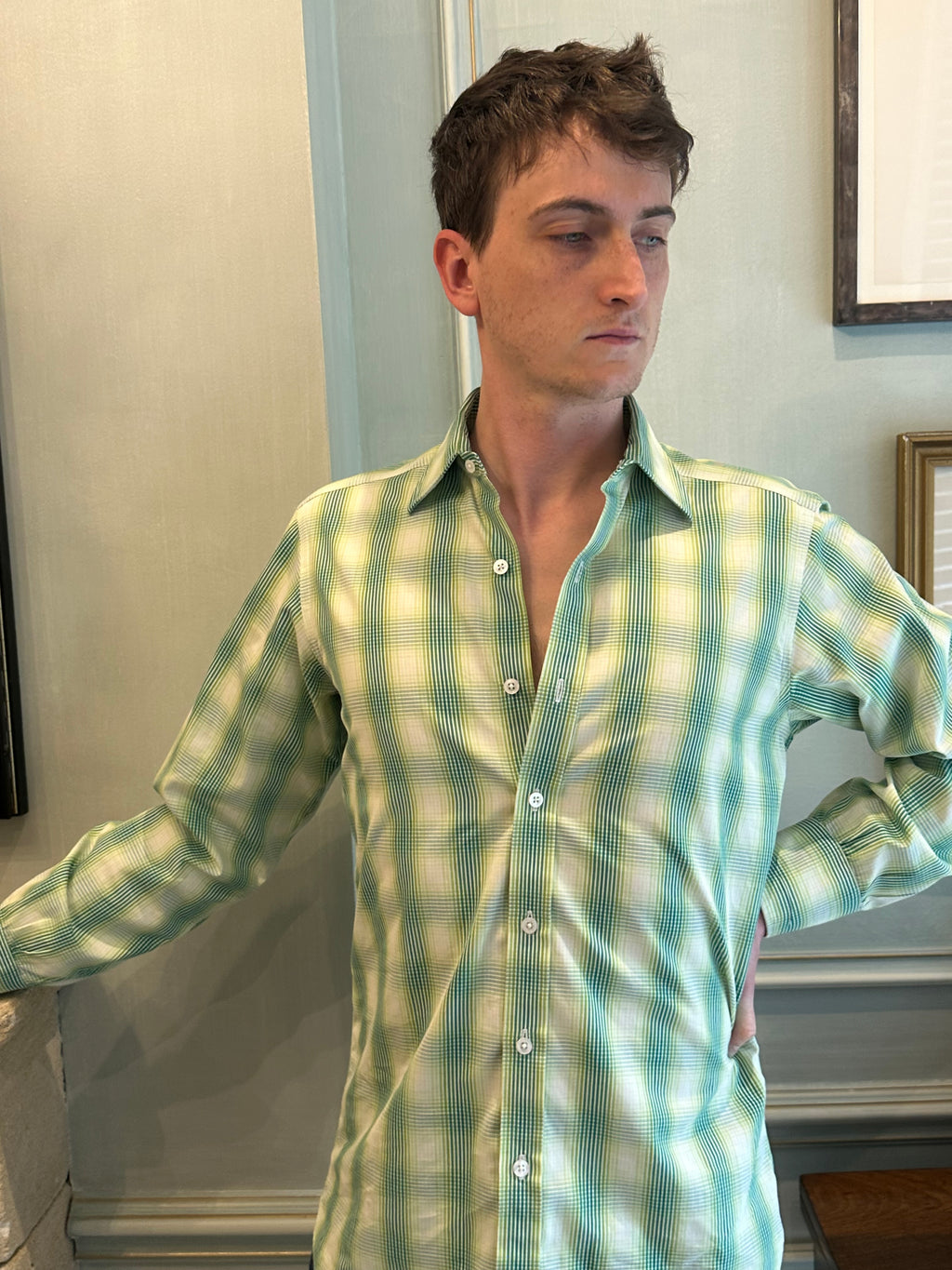 Turnbull & Asser Checkered Button Down