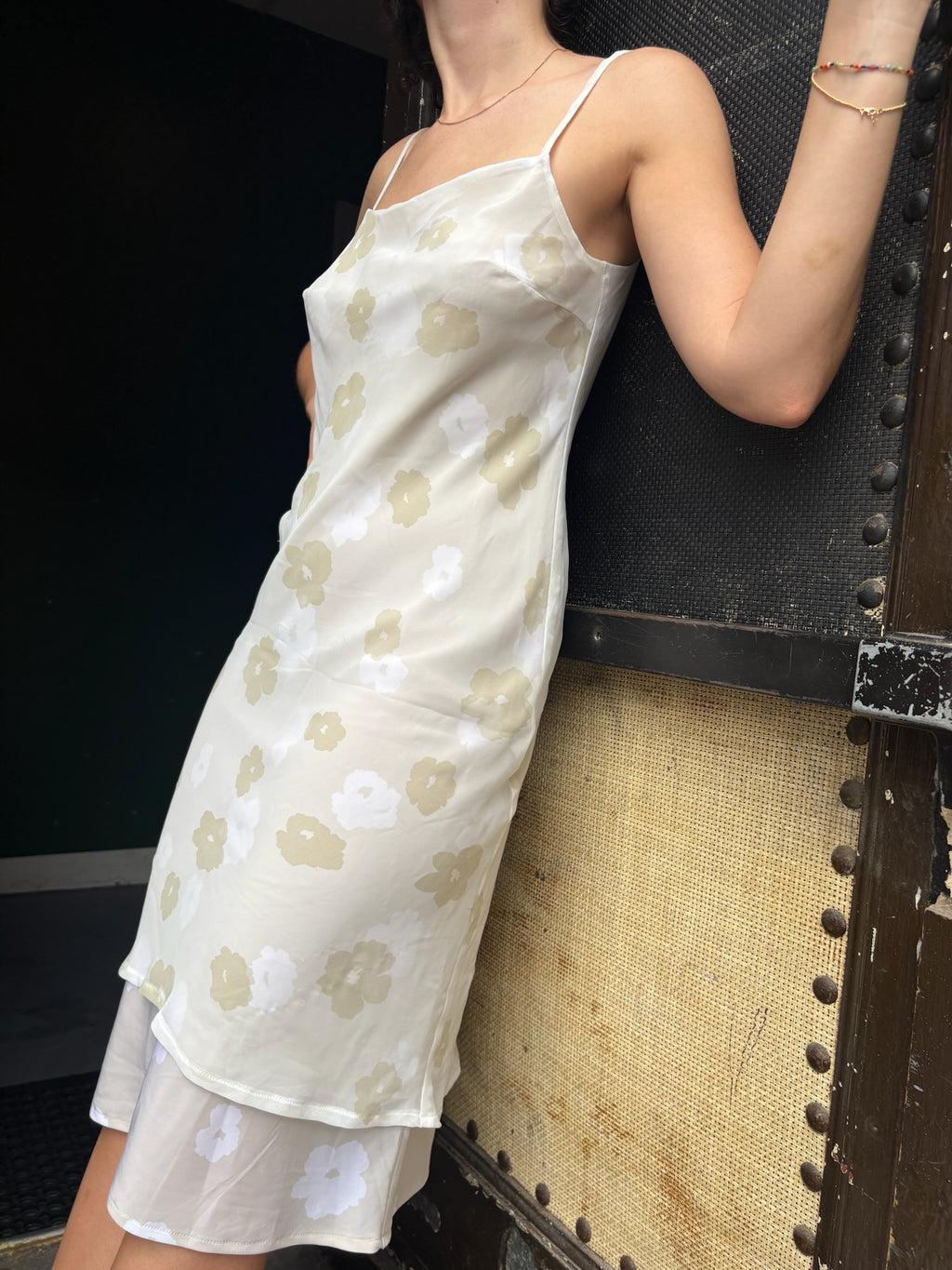 United Colors of Benetton Cream Floral Slip Dress