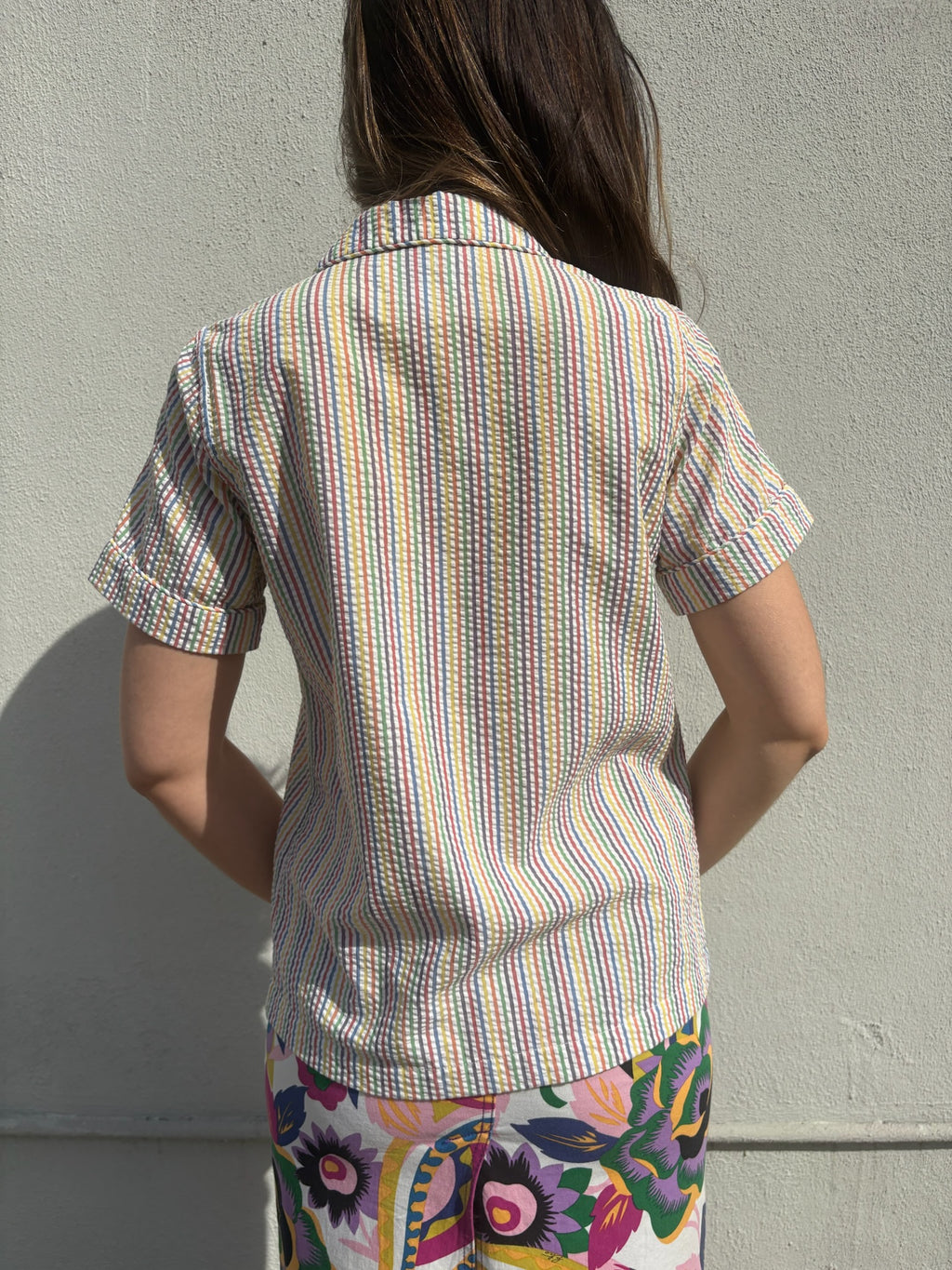 HVN Rainbow Striped Button Down