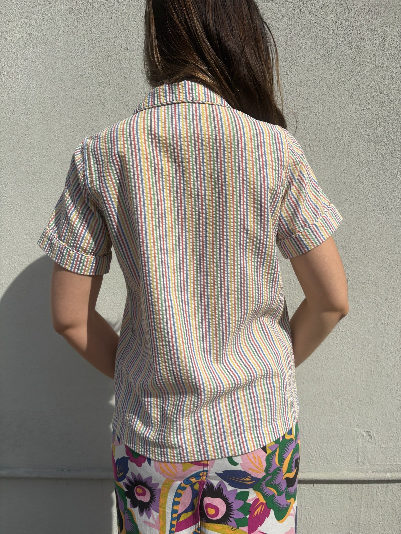 HVN Rainbow Striped Button Down