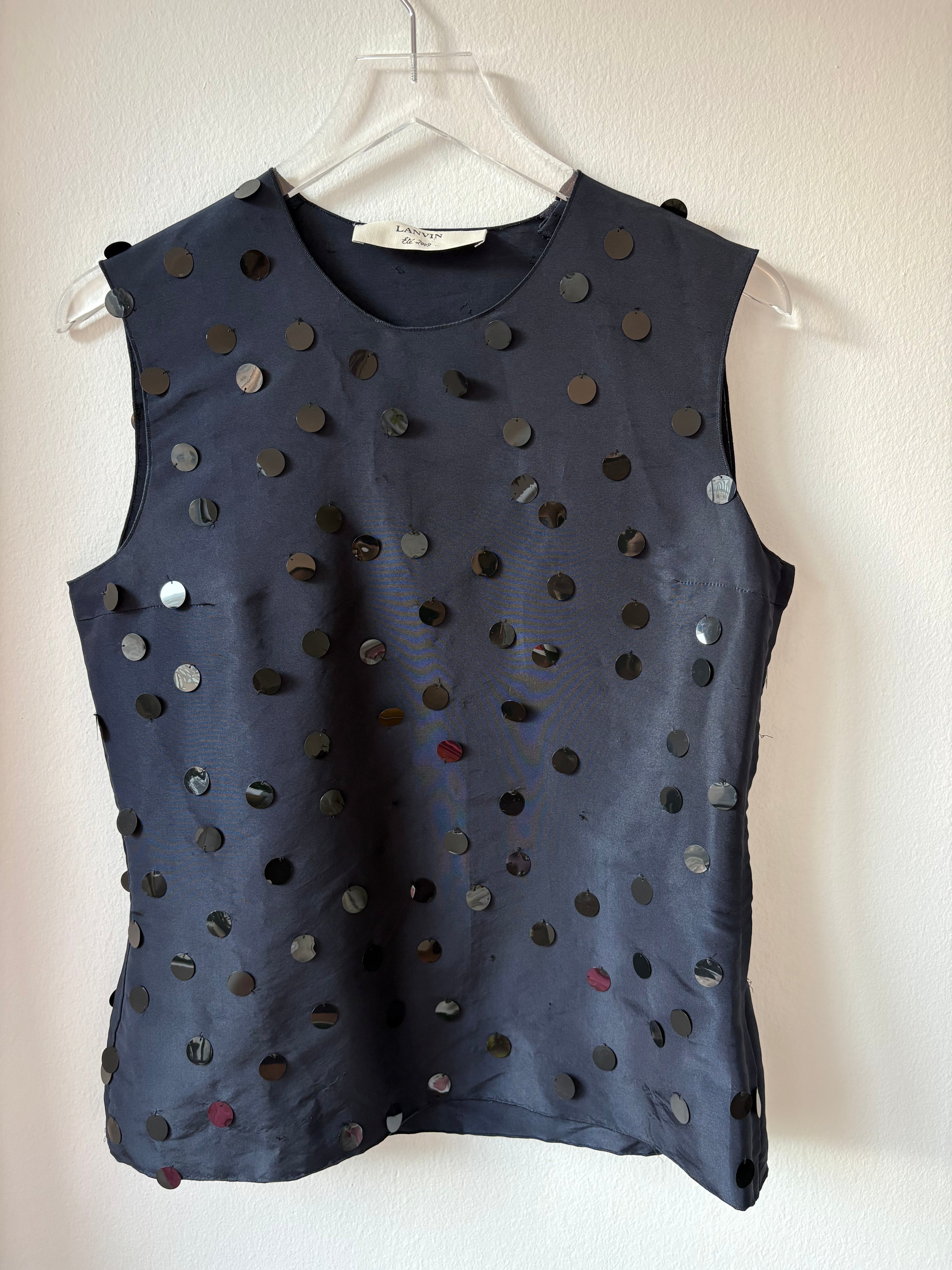 Lanvin Silk Sequin Top