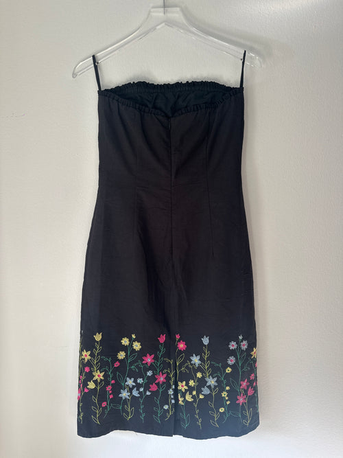 Barney’s New York Co-Op Floral Embroidered Strapless Dress