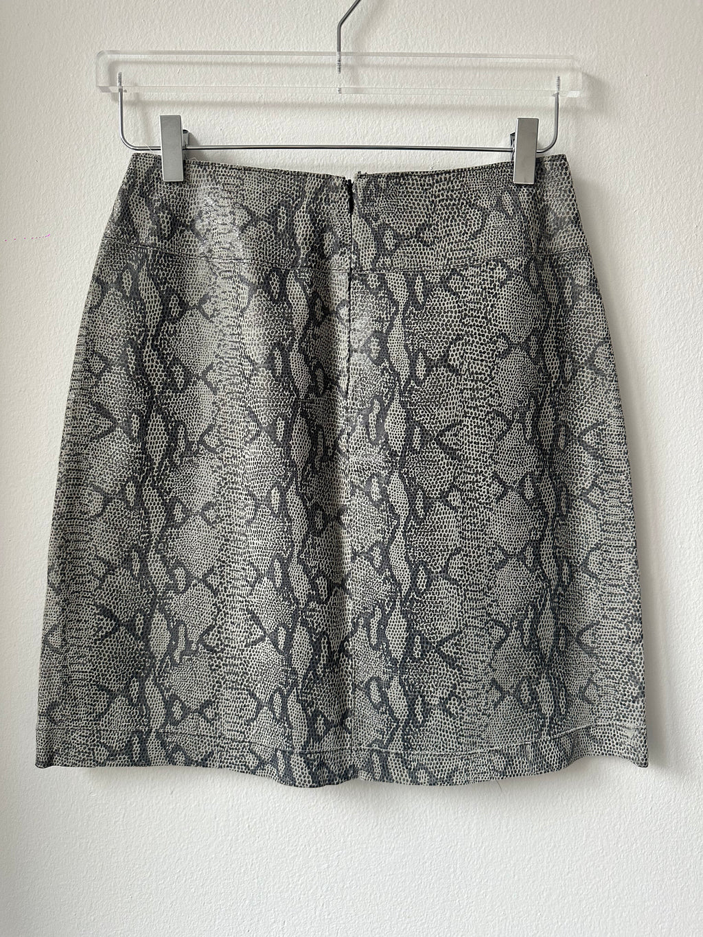 INC Grey Snakeskin Leather Pencil Skirt