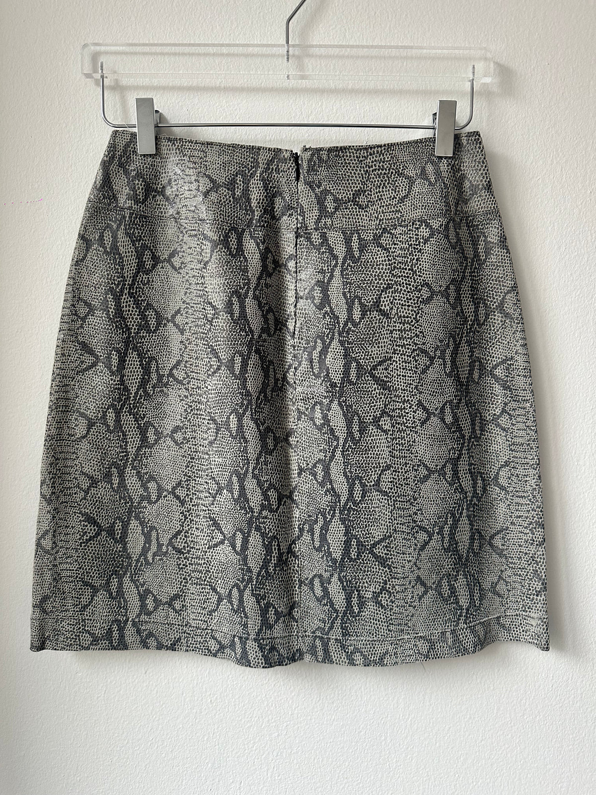 INC Grey Snakeskin Leather Pencil Skirt