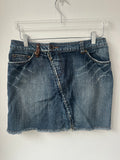 Stefanel Asymmetrical Zip Denim Mini Skirt