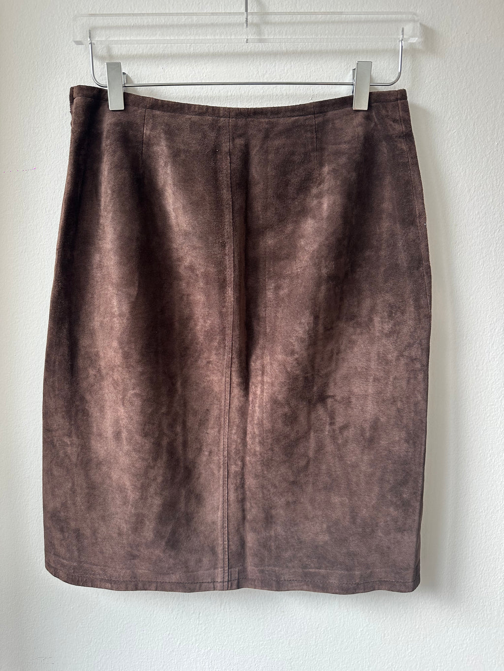 INC Brown Suede Leather Skirt