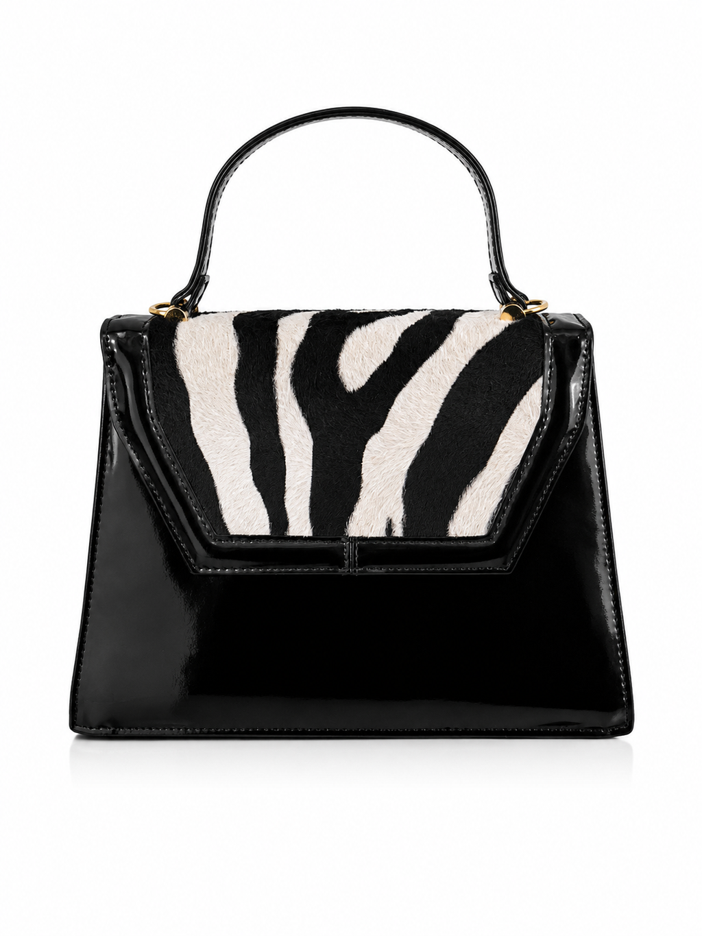 Zebra Black Patent Mini Bag