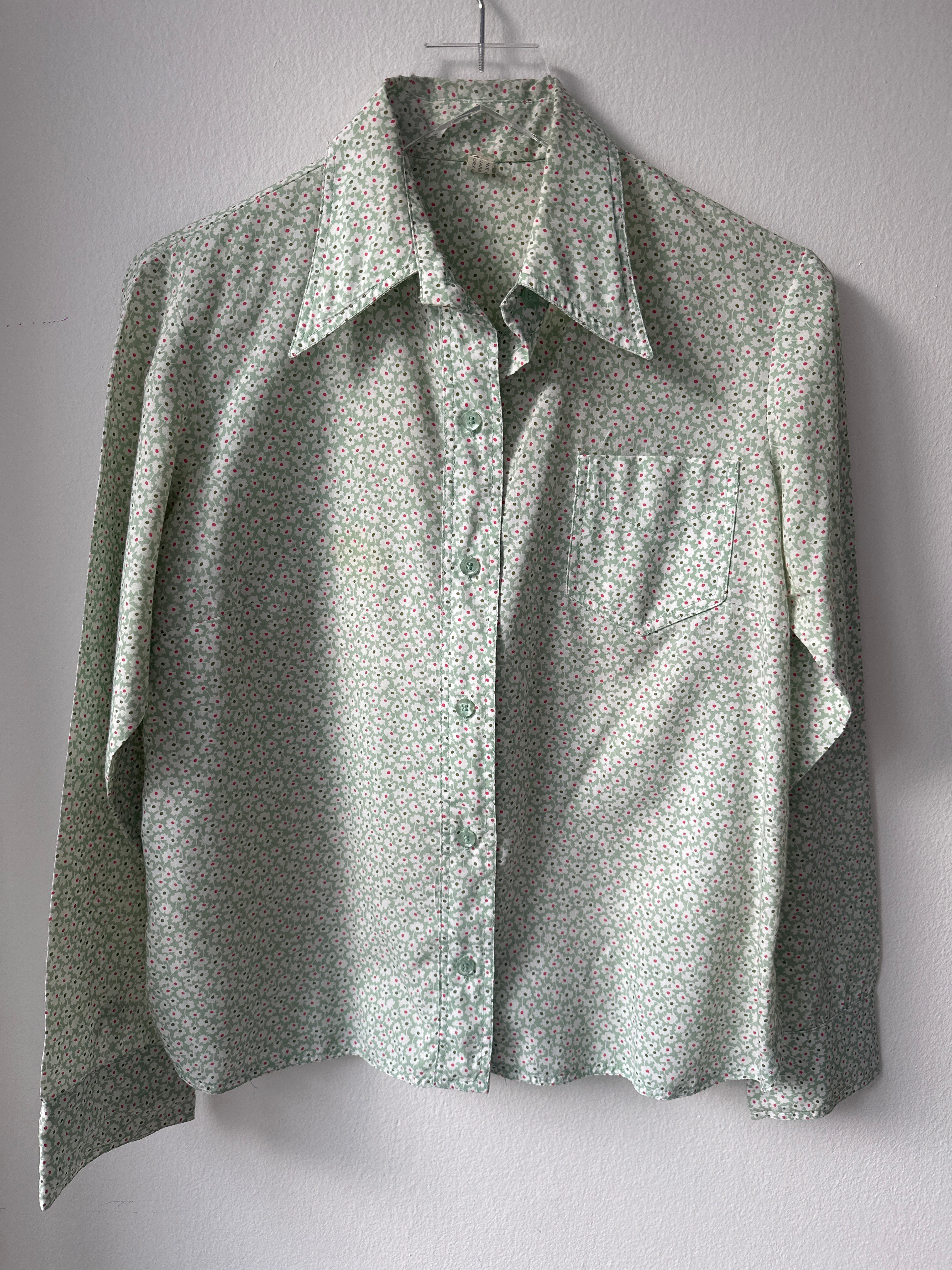 1970s Floral Button Down