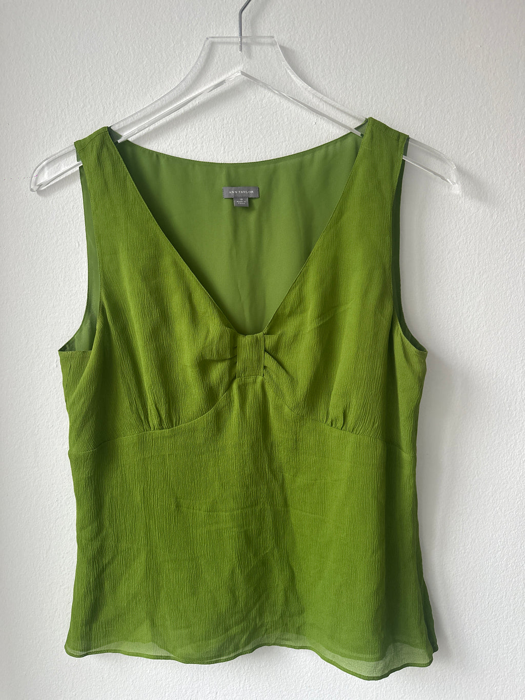 Ann Taylor Green Silk Blouse