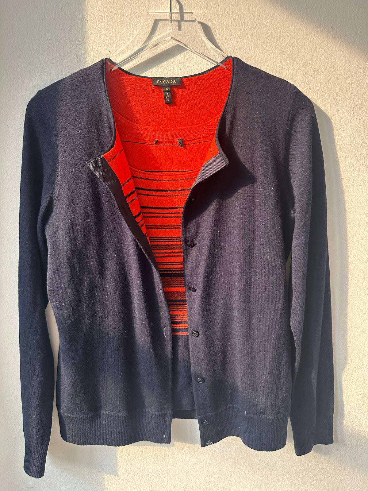 ESCADA Striped Sweater Set