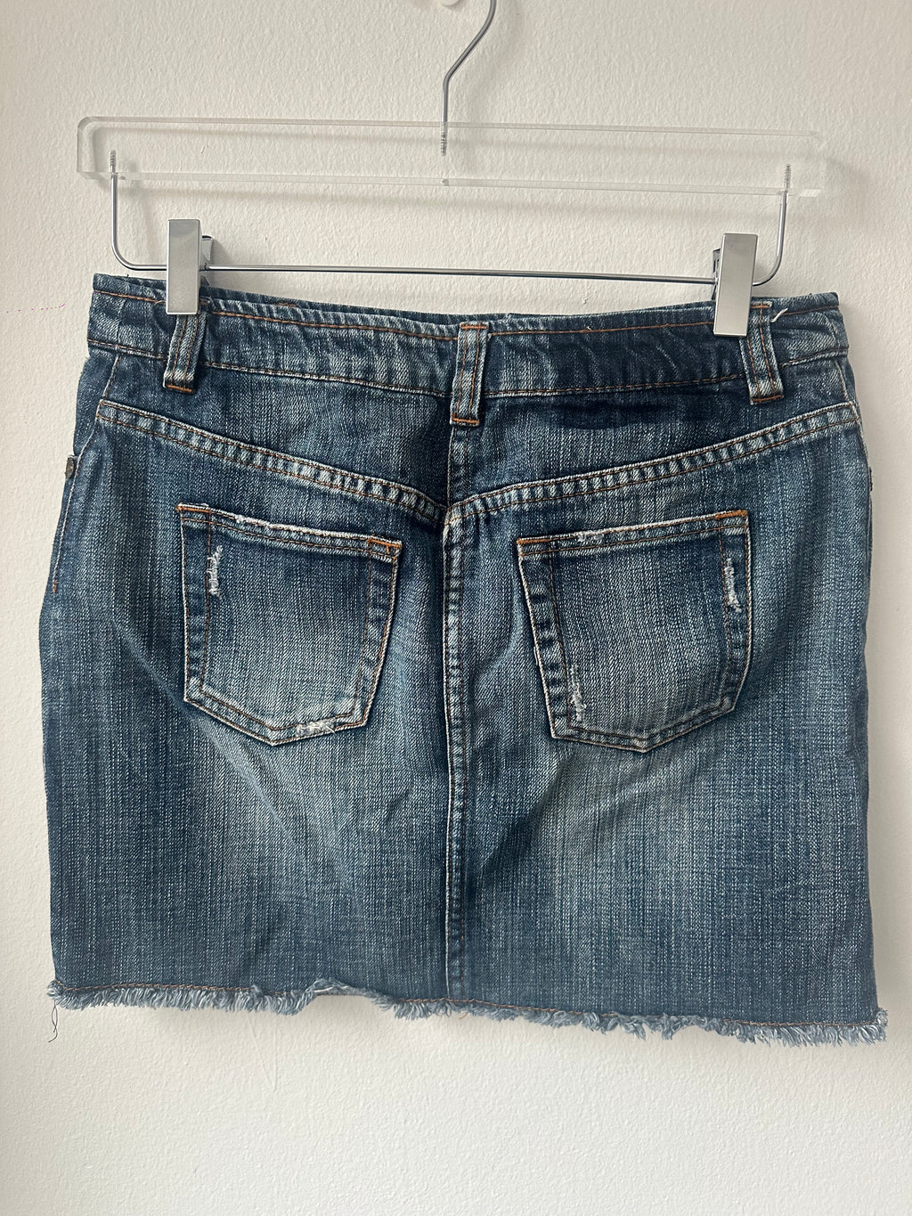 Stefanel Asymmetrical Zip Denim Mini Skirt